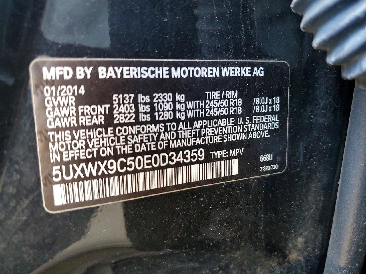 2014 Bmw X3 Xdrive28i Black vin: 5UXWX9C50E0D34359