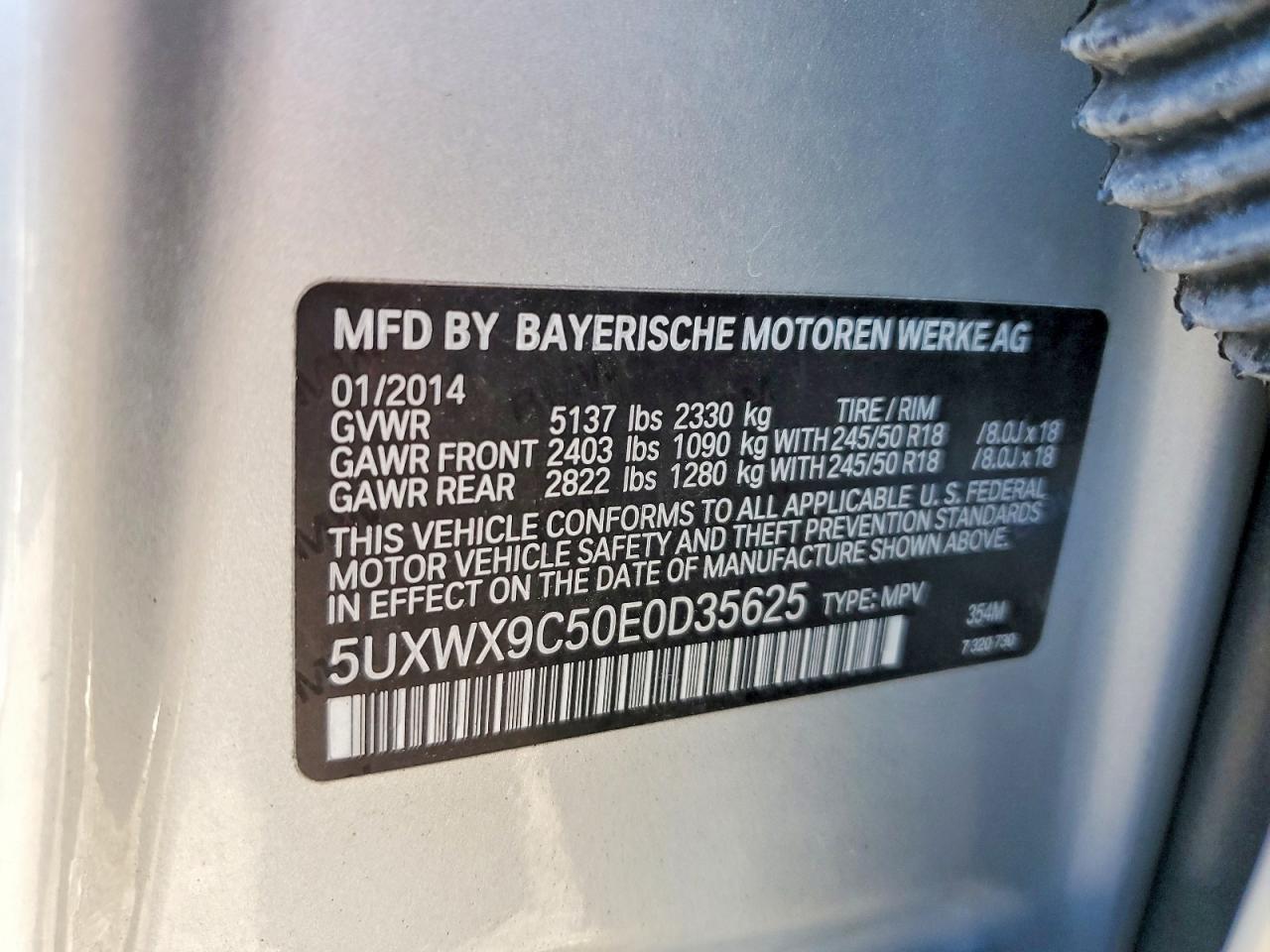 2014 Bmw X3 Xdrive28i Серебряный vin: 5UXWX9C50E0D35625