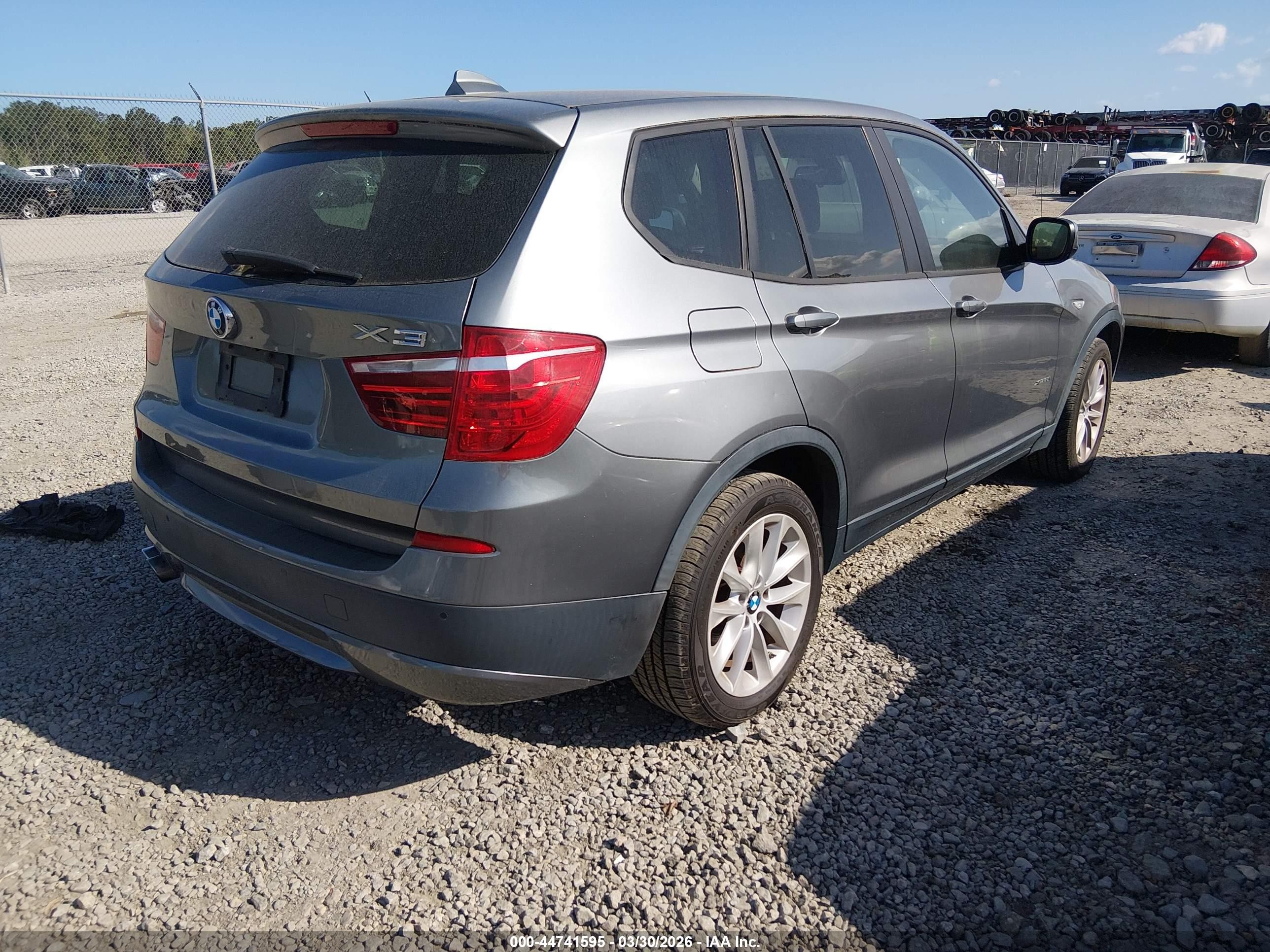 2014 Bmw X3 Xdrive28i Gray vin: 5UXWX9C50E0D39206