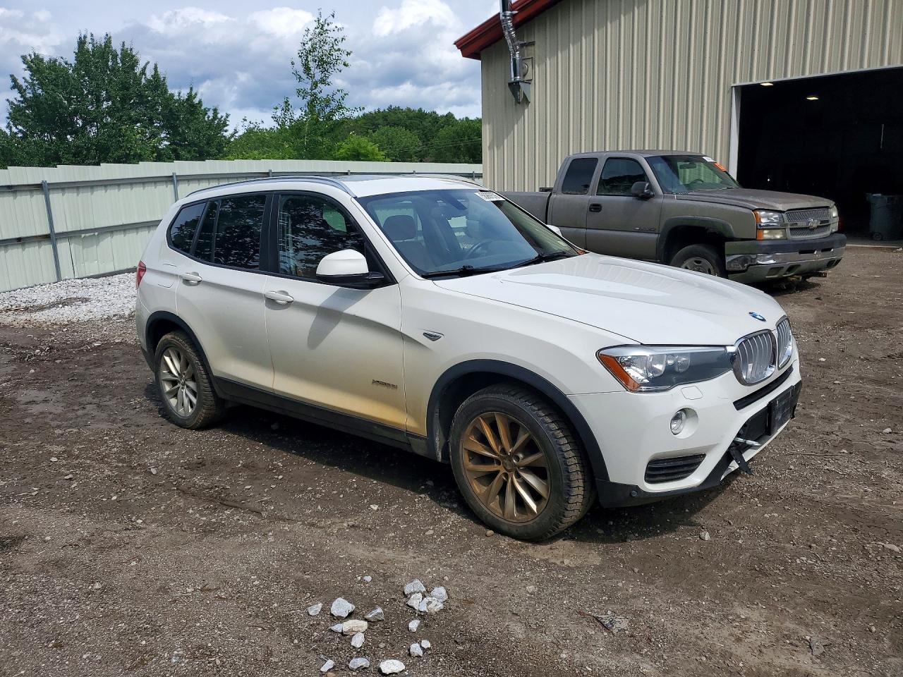 2015 Bmw X3 Xdrive28i White vin: 5UXWX9C50F0D45086