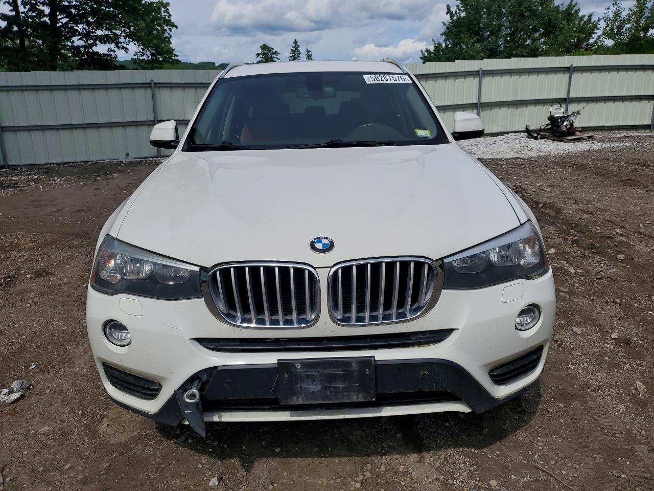 2015 Bmw X3 Xdrive28i White vin: 5UXWX9C50F0D45086
