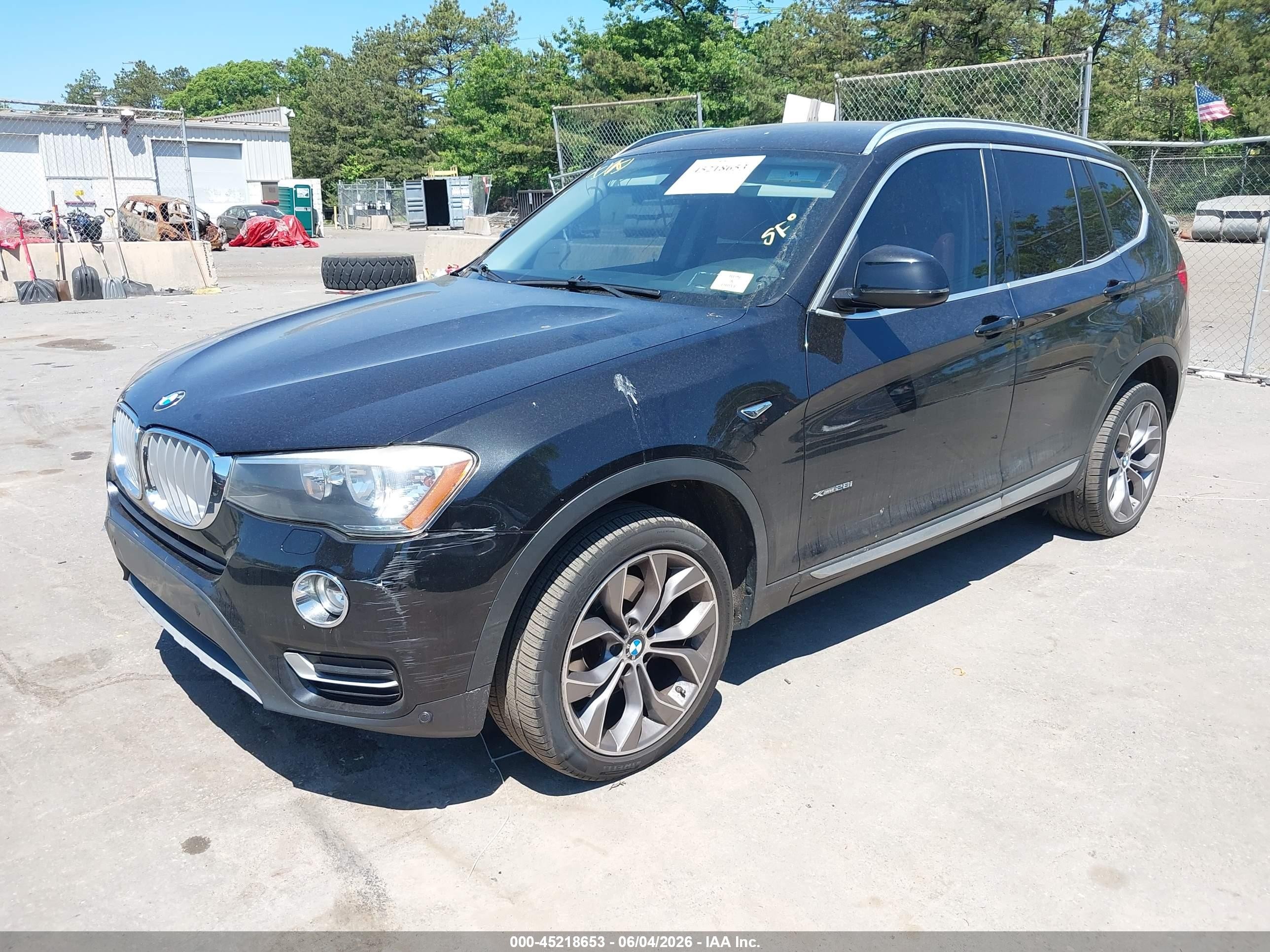 2015 Bmw X3 Xdrive28i Black vin: 5UXWX9C50F0D45301