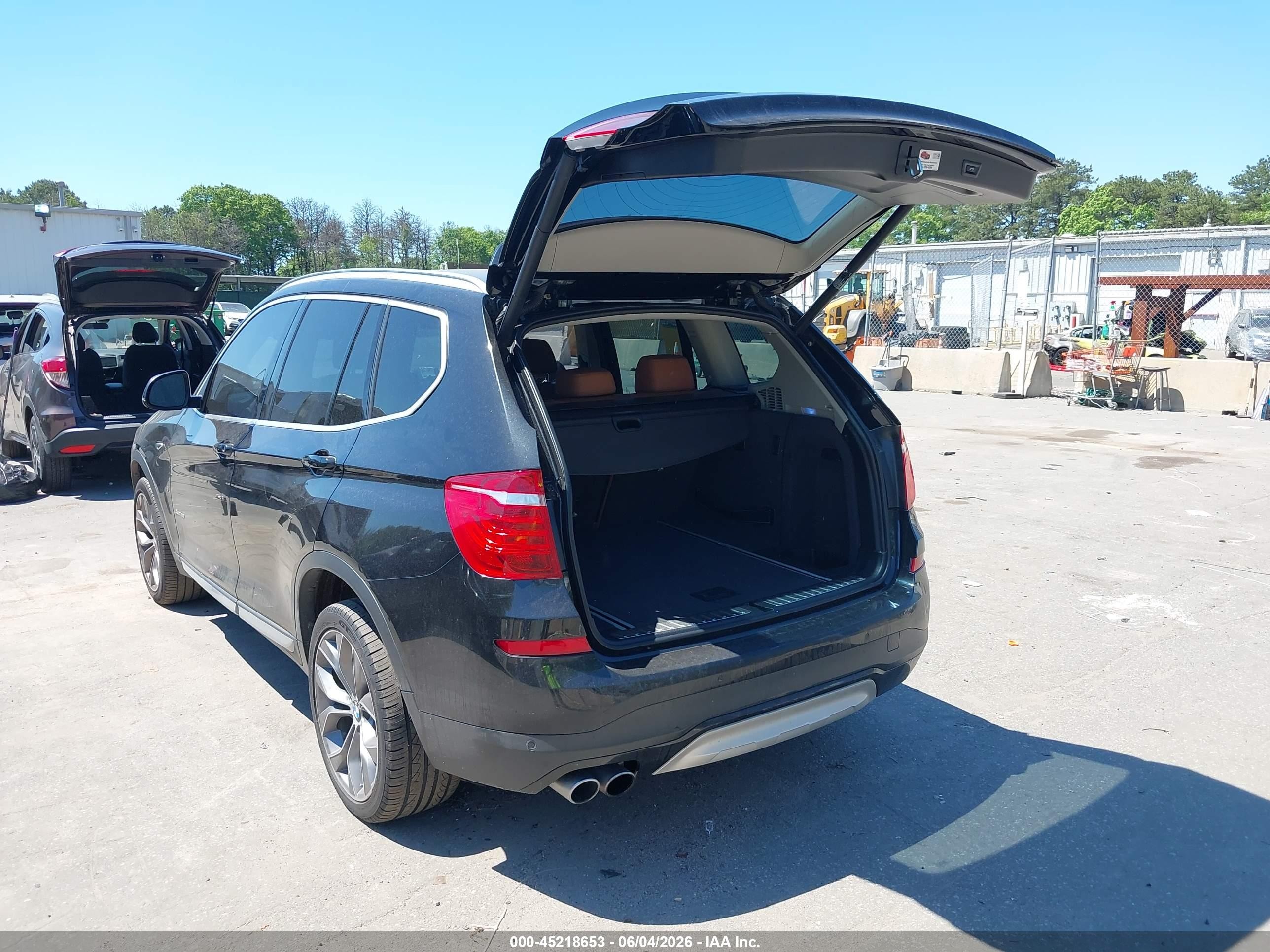 2015 Bmw X3 Xdrive28i Black vin: 5UXWX9C50F0D45301