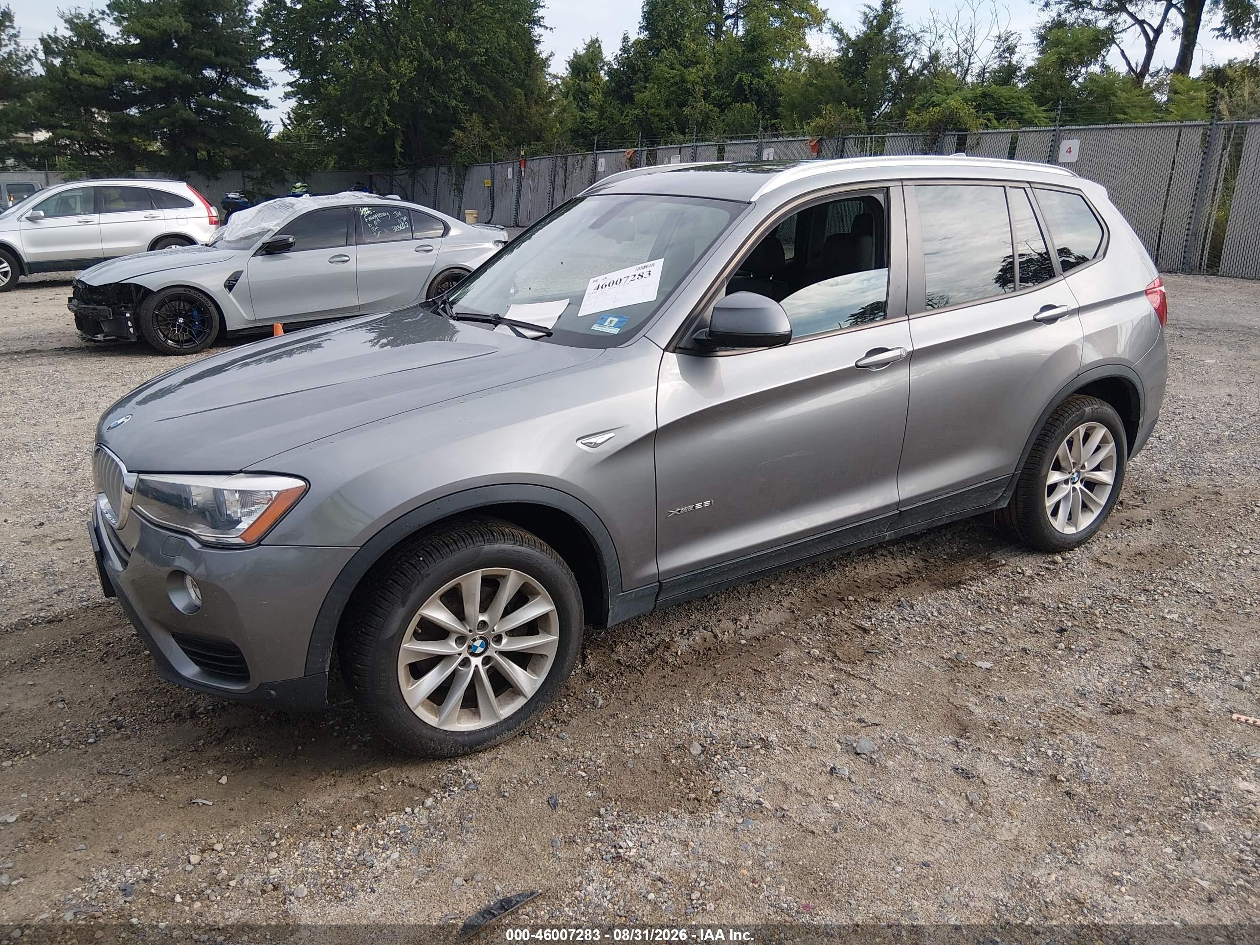 2015 Bmw X3 Xdrive28i Gray vin: 5UXWX9C50F0D49686