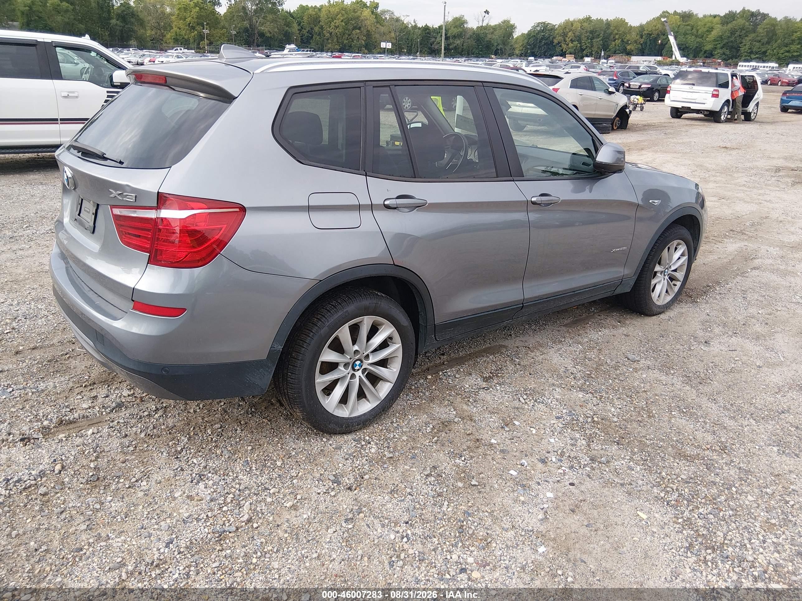 2015 Bmw X3 Xdrive28i Gray vin: 5UXWX9C50F0D49686