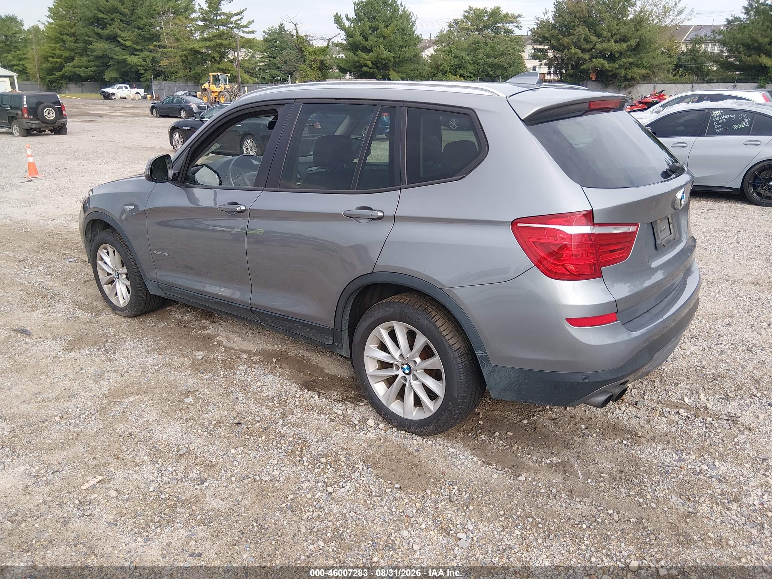 2015 Bmw X3 Xdrive28i Gray vin: 5UXWX9C50F0D49686