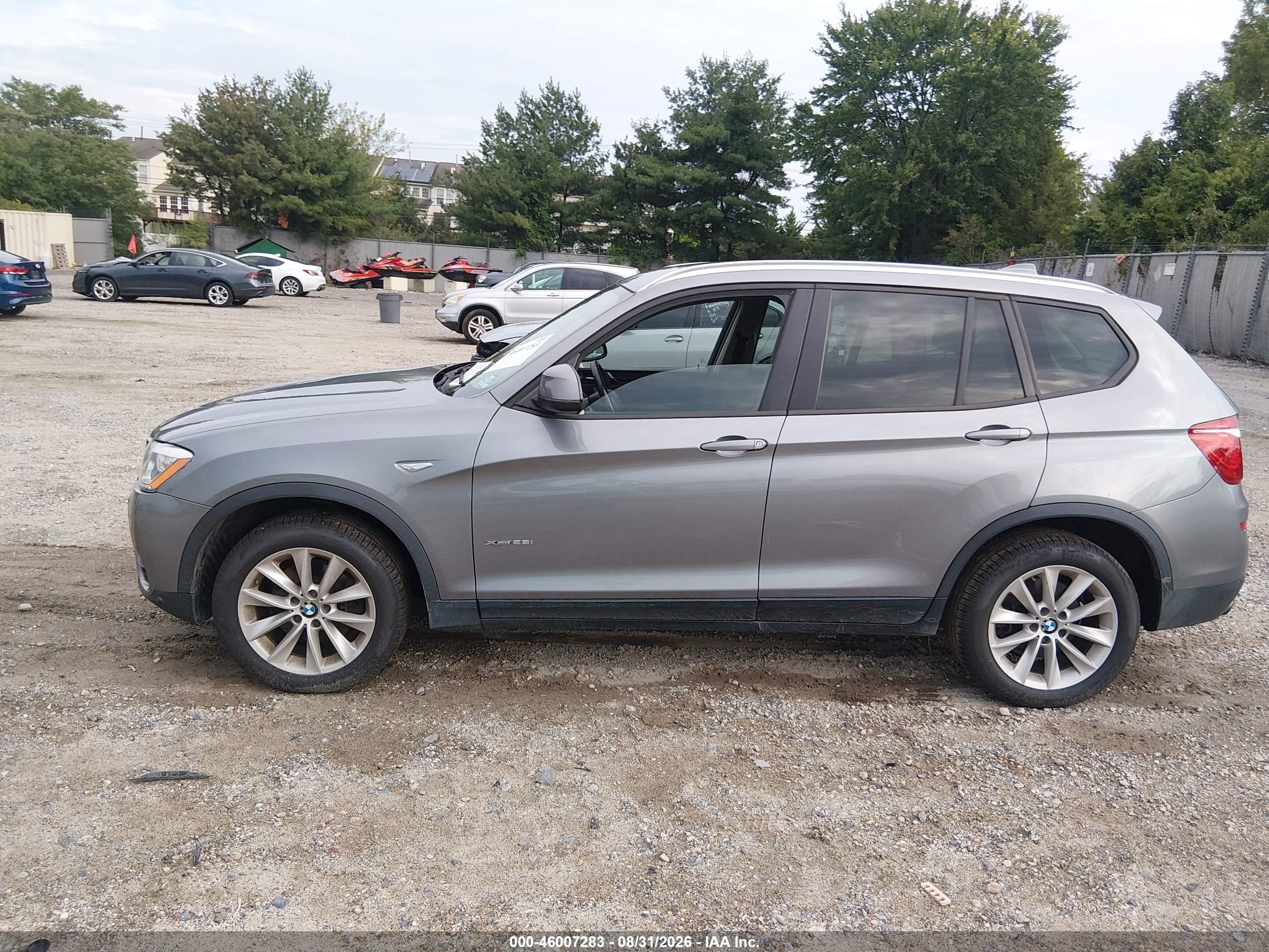 2015 Bmw X3 Xdrive28i Gray vin: 5UXWX9C50F0D49686