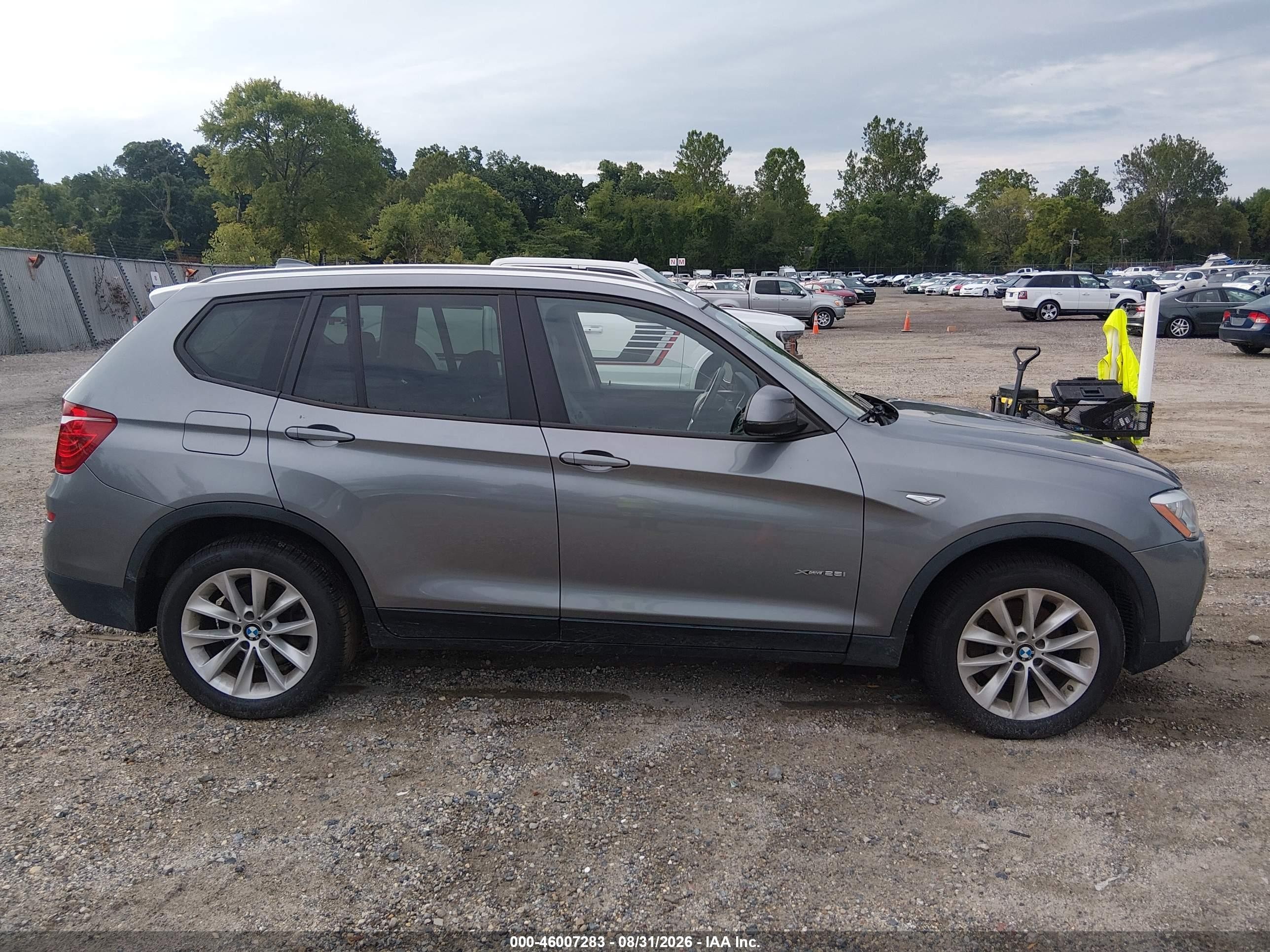 2015 Bmw X3 Xdrive28i Gray vin: 5UXWX9C50F0D49686