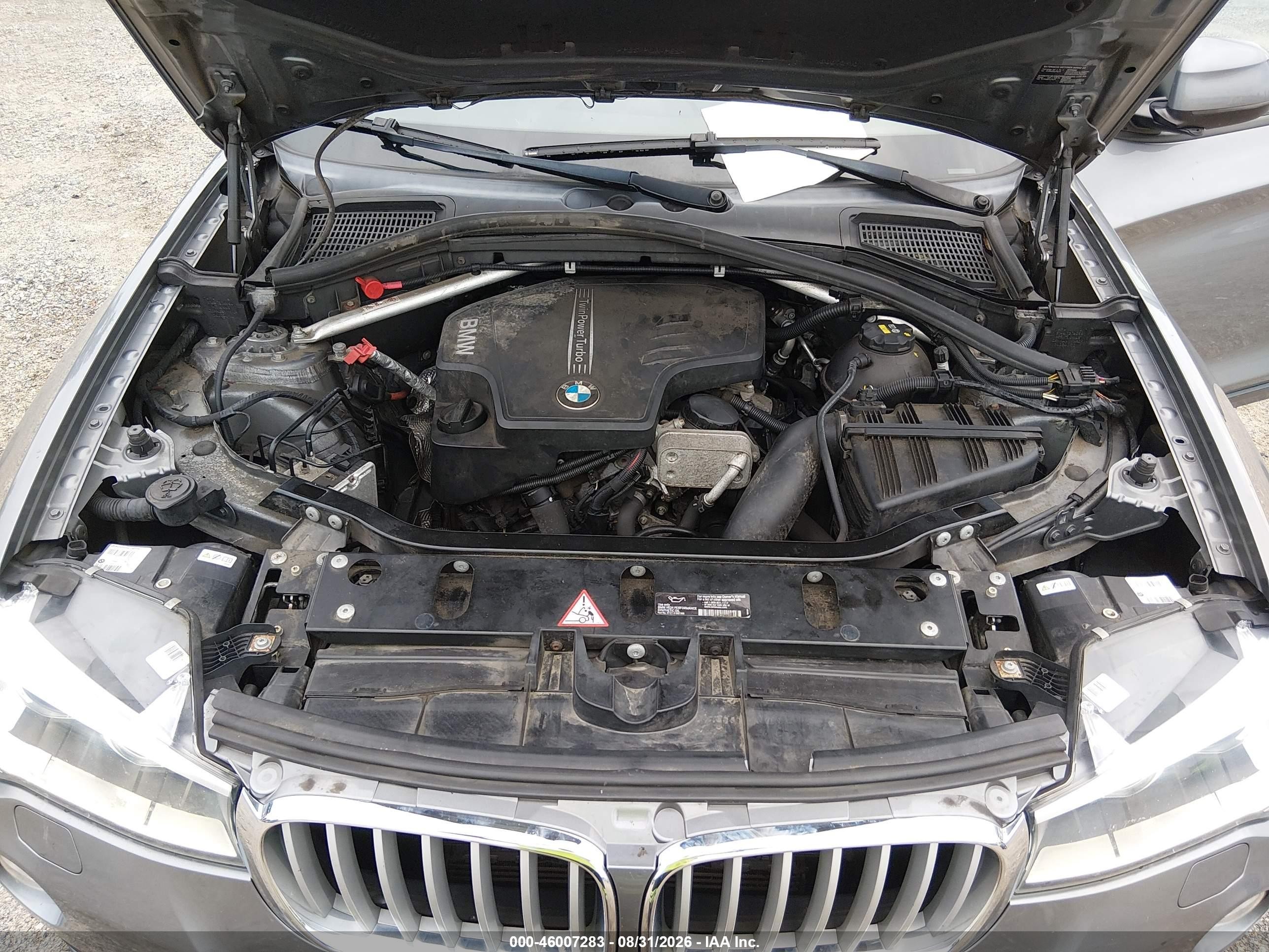 2015 Bmw X3 Xdrive28i Gray vin: 5UXWX9C50F0D49686