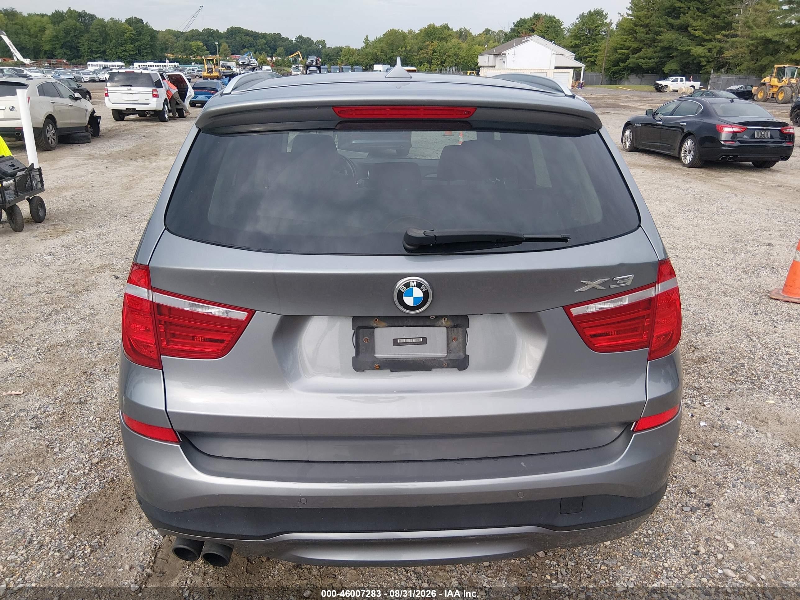 2015 Bmw X3 Xdrive28i Gray vin: 5UXWX9C50F0D49686