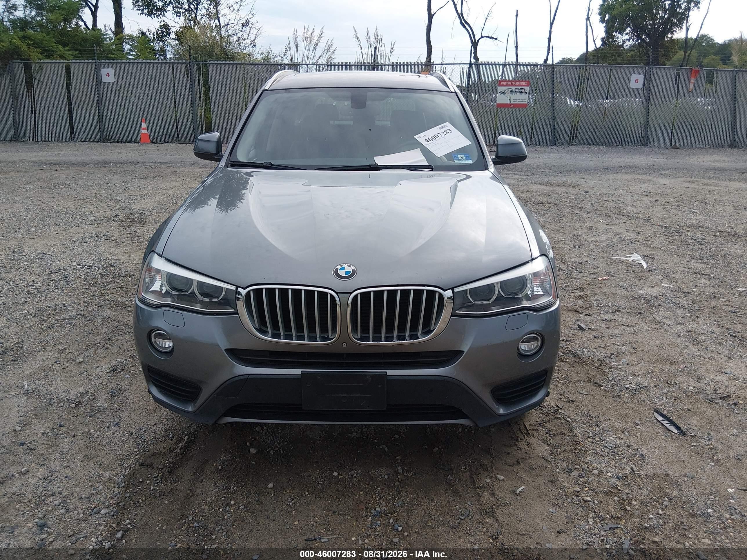 2015 Bmw X3 Xdrive28i Gray vin: 5UXWX9C50F0D49686