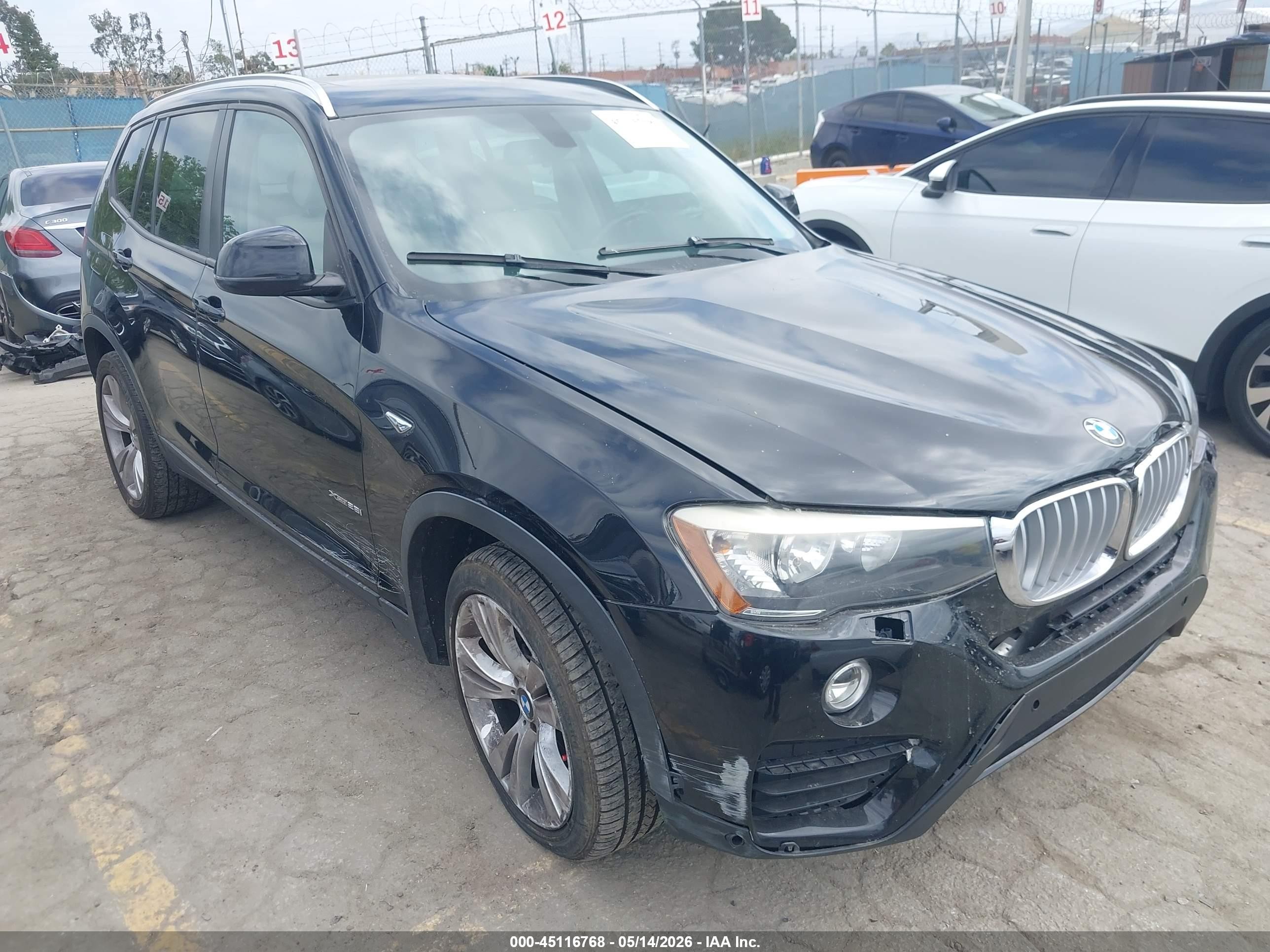 2015 Bmw X3 Xdrive28i Black vin: 5UXWX9C50F0D53804