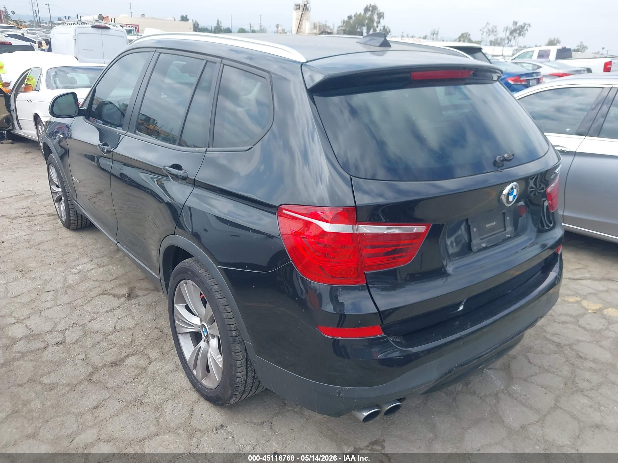 2015 Bmw X3 Xdrive28i Black vin: 5UXWX9C50F0D53804