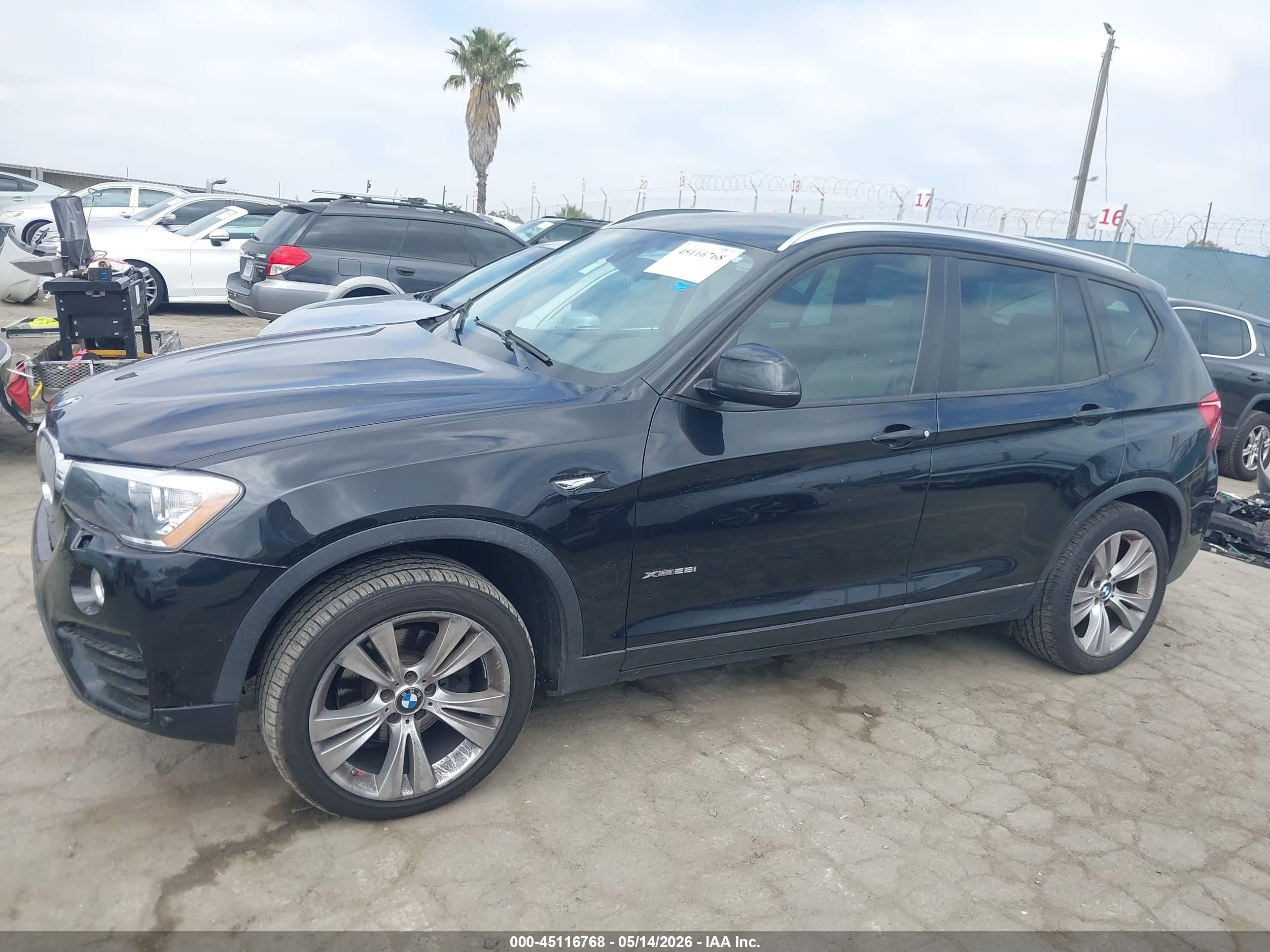 2015 Bmw X3 Xdrive28i Black vin: 5UXWX9C50F0D53804