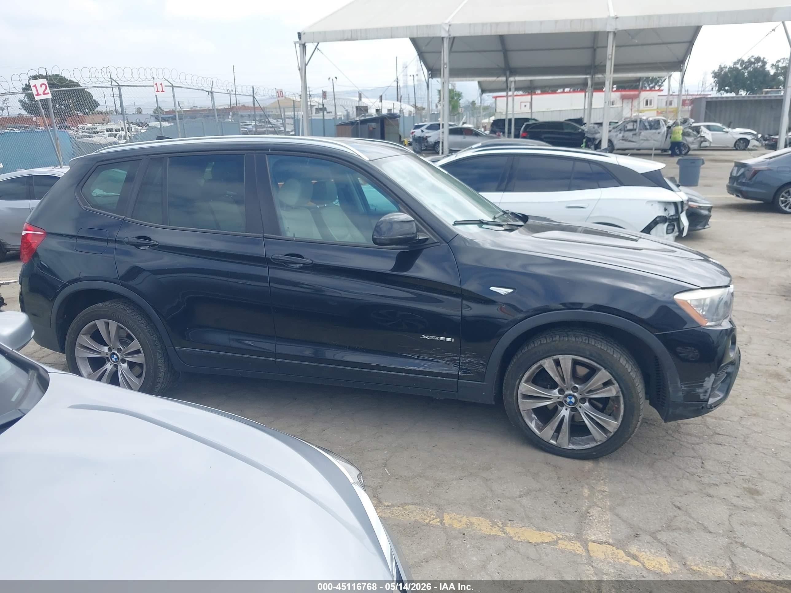 2015 Bmw X3 Xdrive28i Black vin: 5UXWX9C50F0D53804