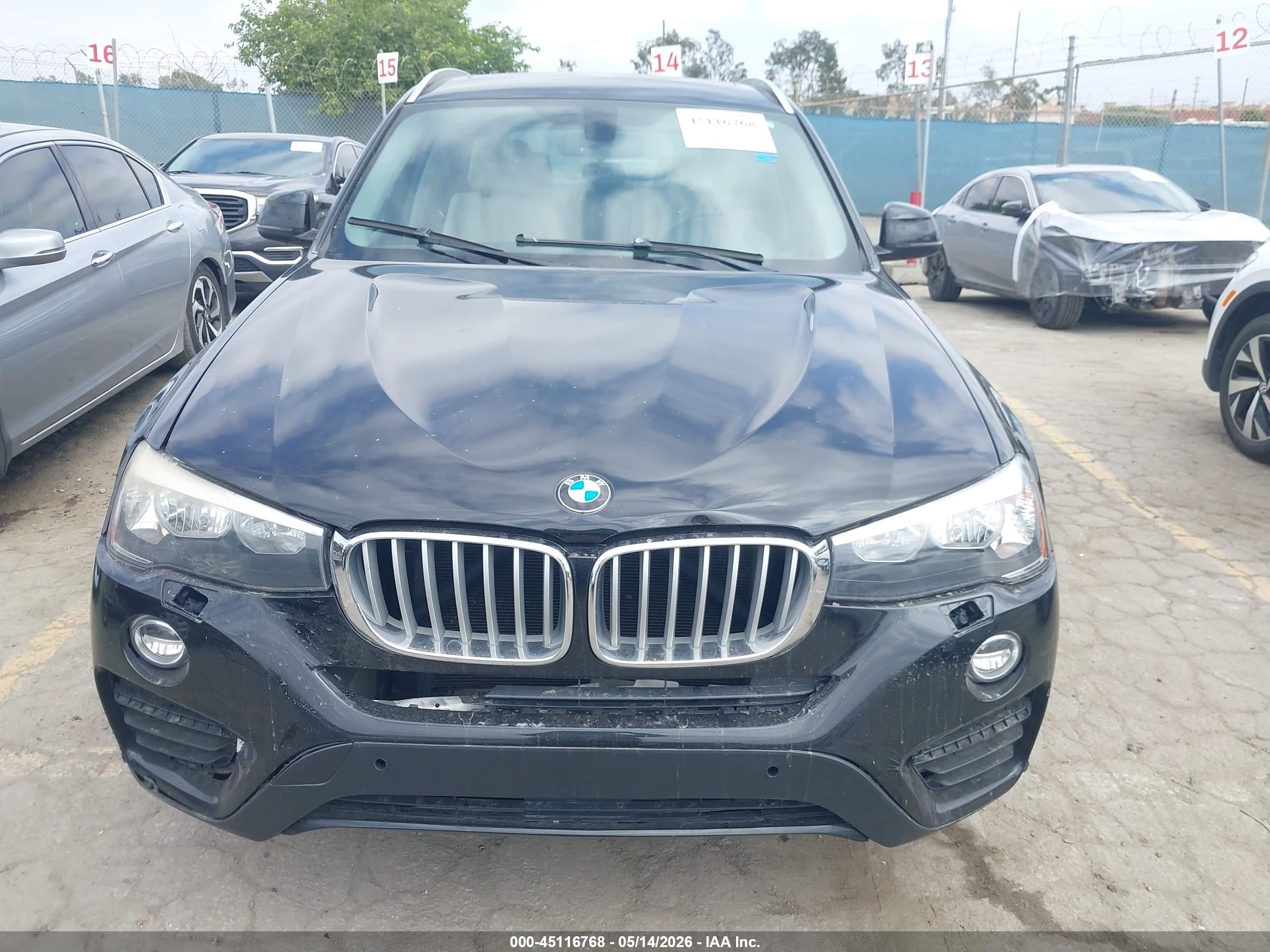 2015 Bmw X3 Xdrive28i Black vin: 5UXWX9C50F0D53804