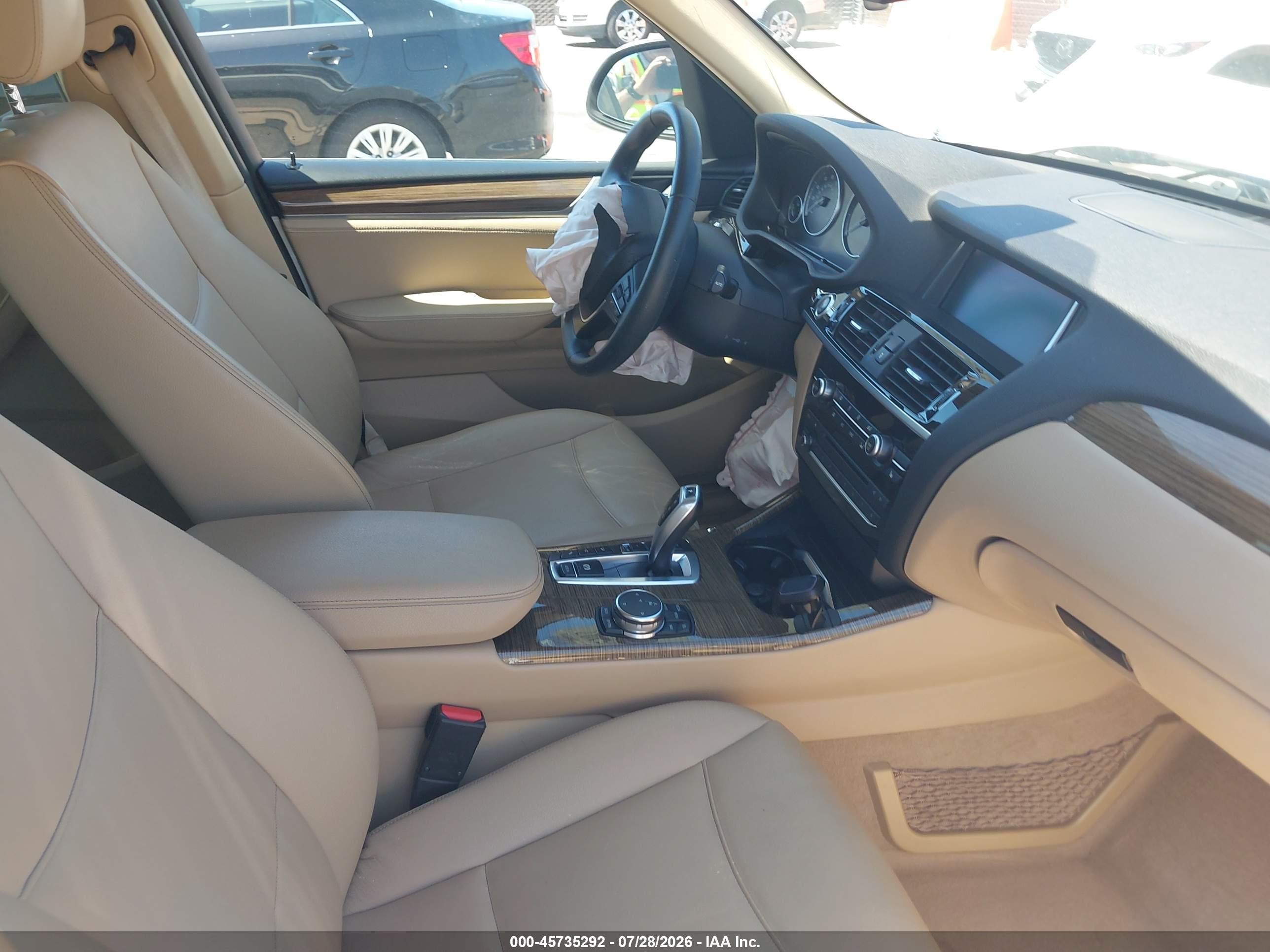 2015 Bmw X3 Xdrive28i White vin: 5UXWX9C50F0D54841