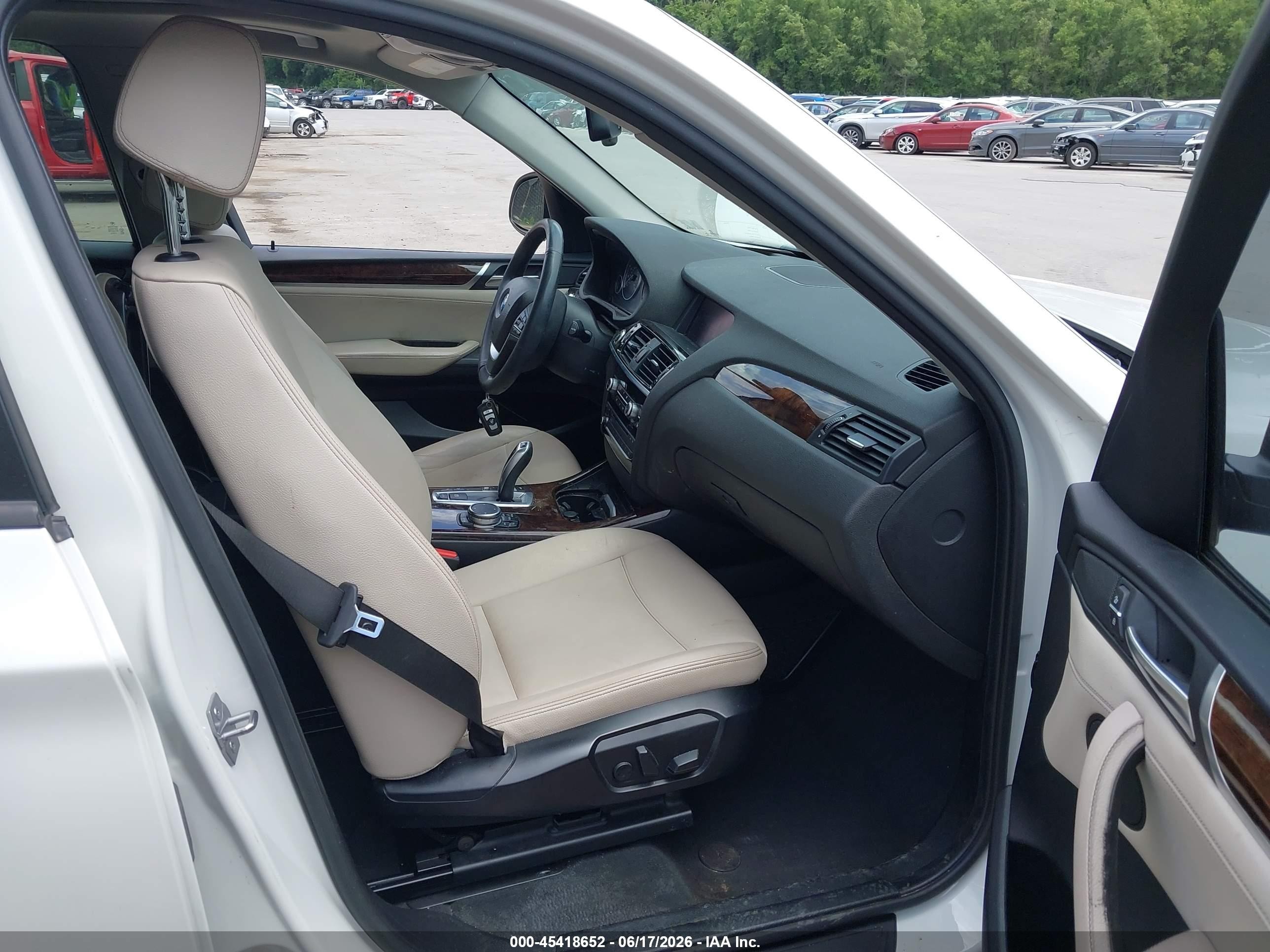 2015 Bmw X3 Xdrive28i White vin: 5UXWX9C50F0D56024