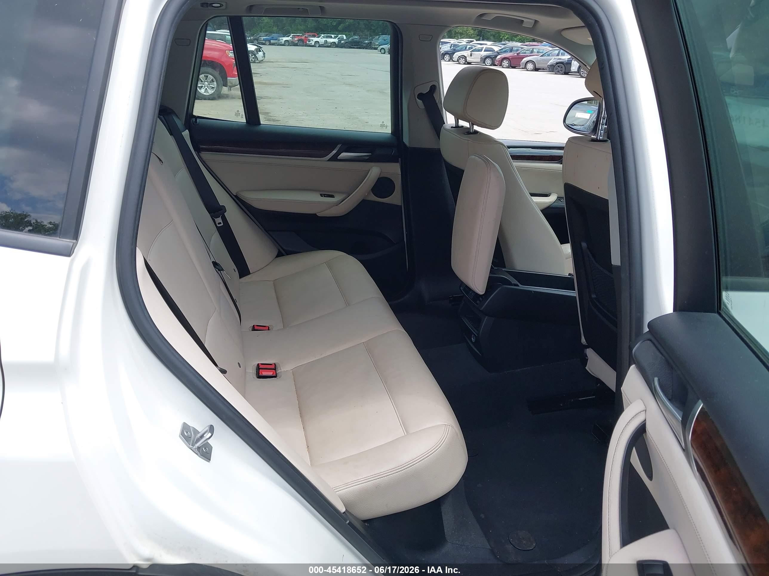 2015 Bmw X3 Xdrive28i White vin: 5UXWX9C50F0D56024