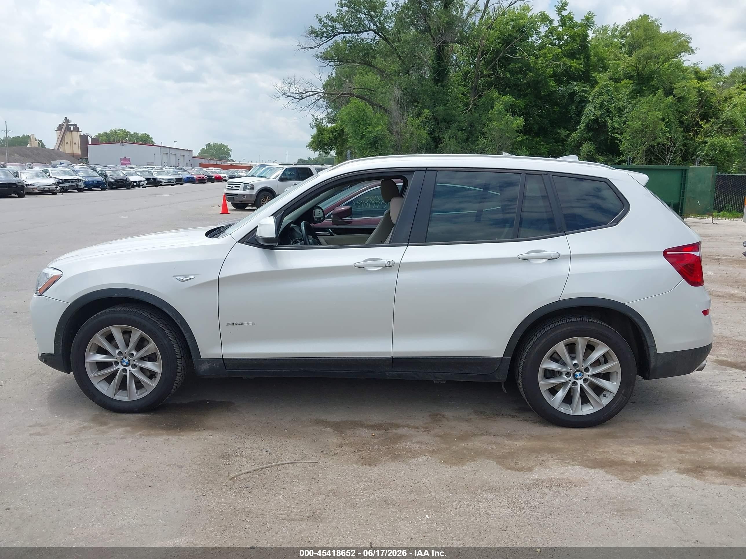 2015 Bmw X3 Xdrive28i White vin: 5UXWX9C50F0D56024