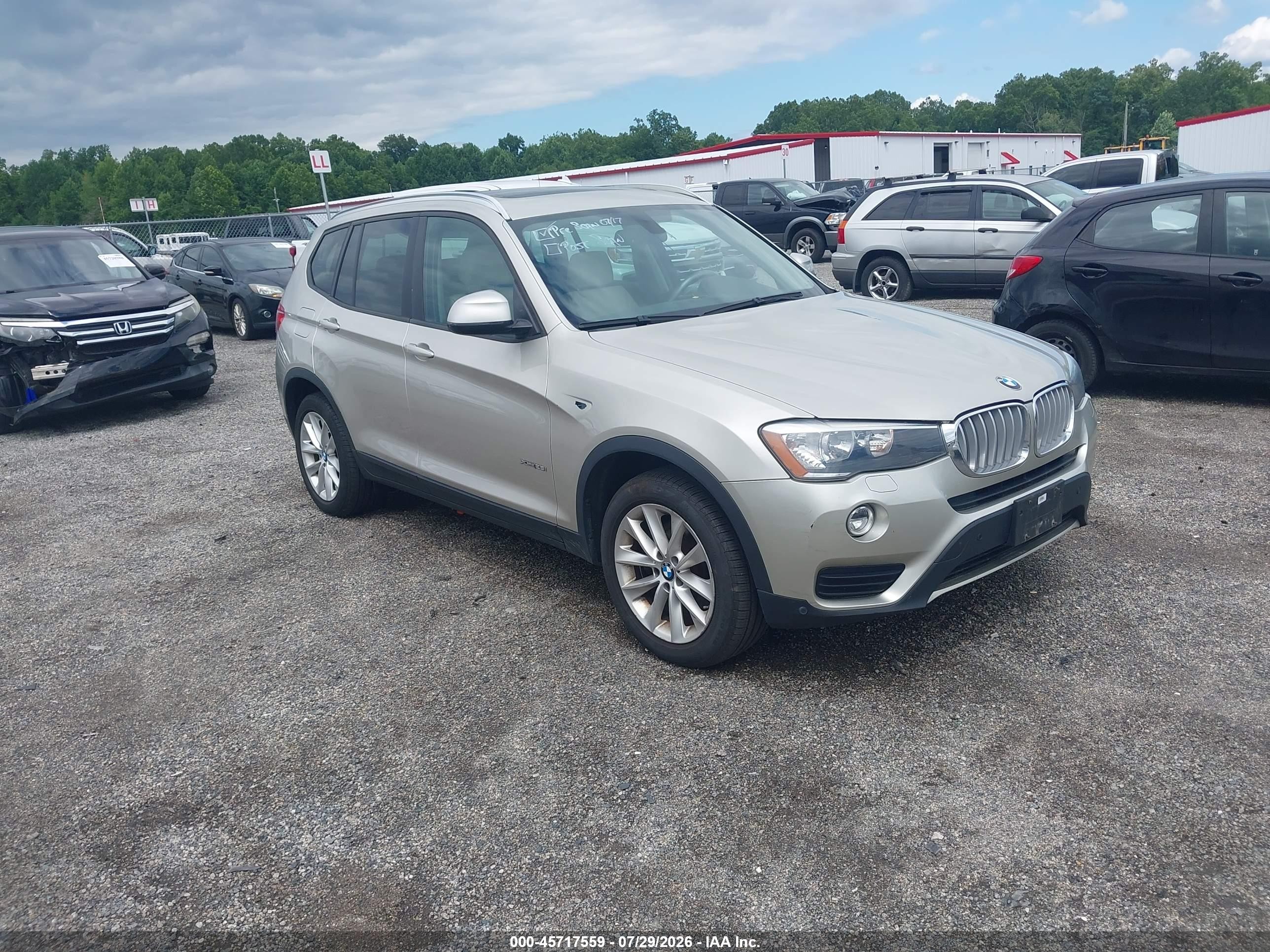 2015 Bmw X3 Xdrive28i Beige vin: 5UXWX9C50F0D59392
