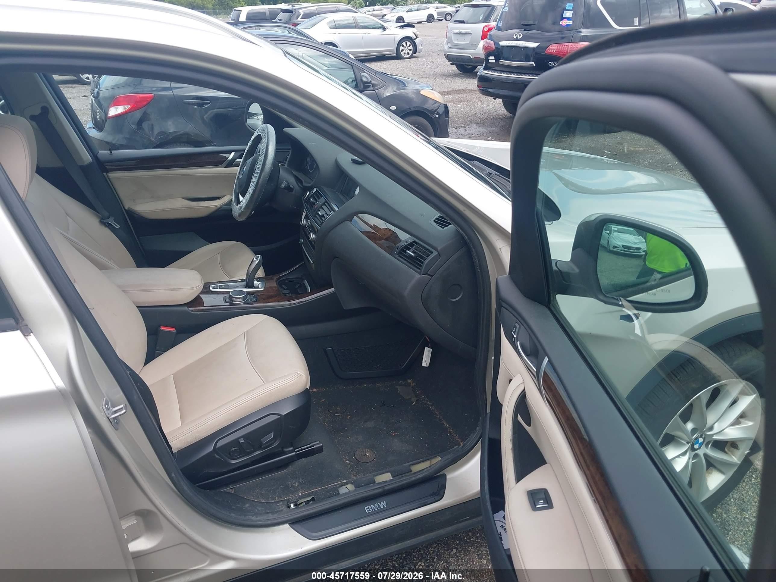 2015 Bmw X3 Xdrive28i Beige vin: 5UXWX9C50F0D59392