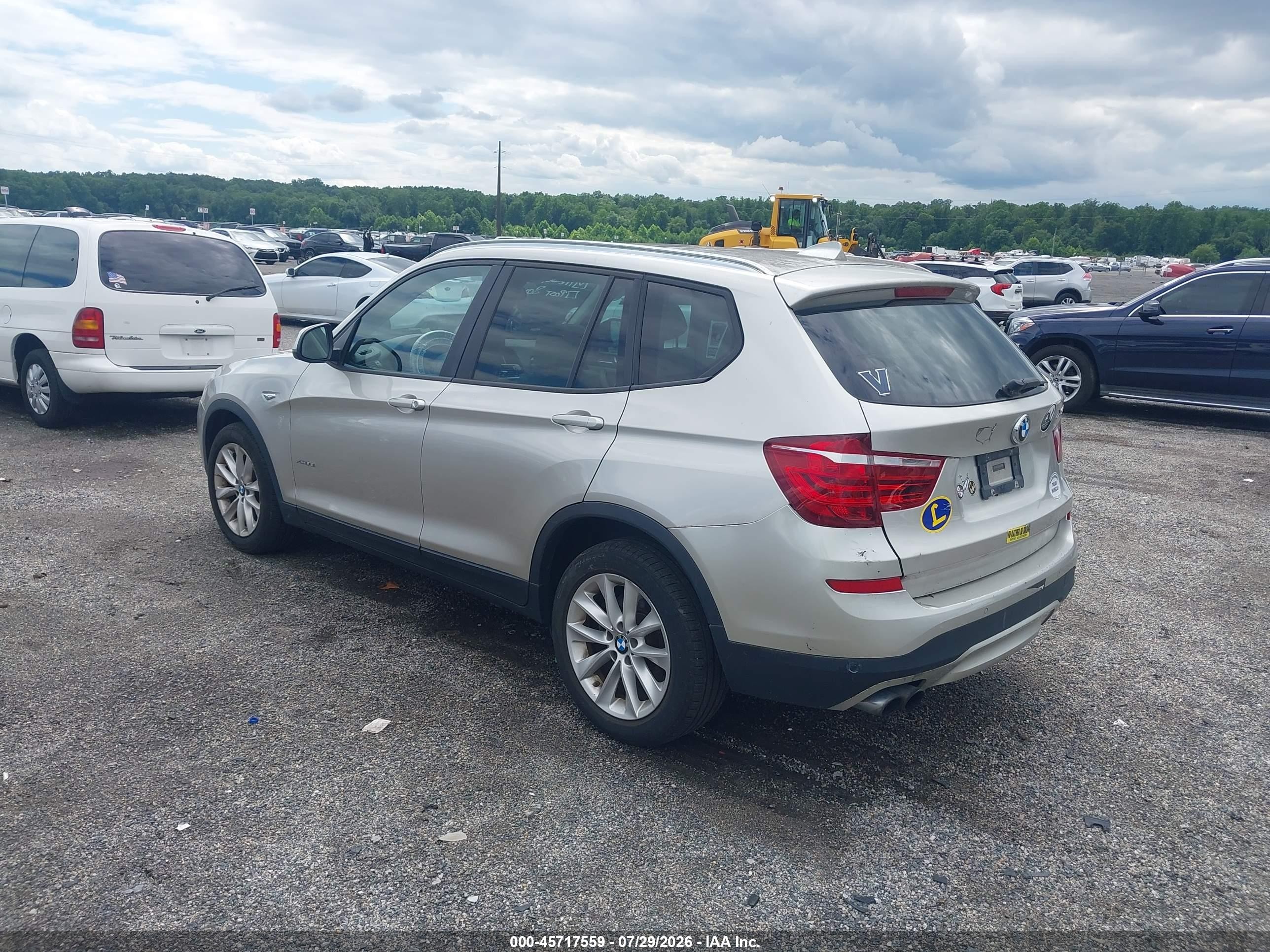 2015 Bmw X3 Xdrive28i Beige vin: 5UXWX9C50F0D59392