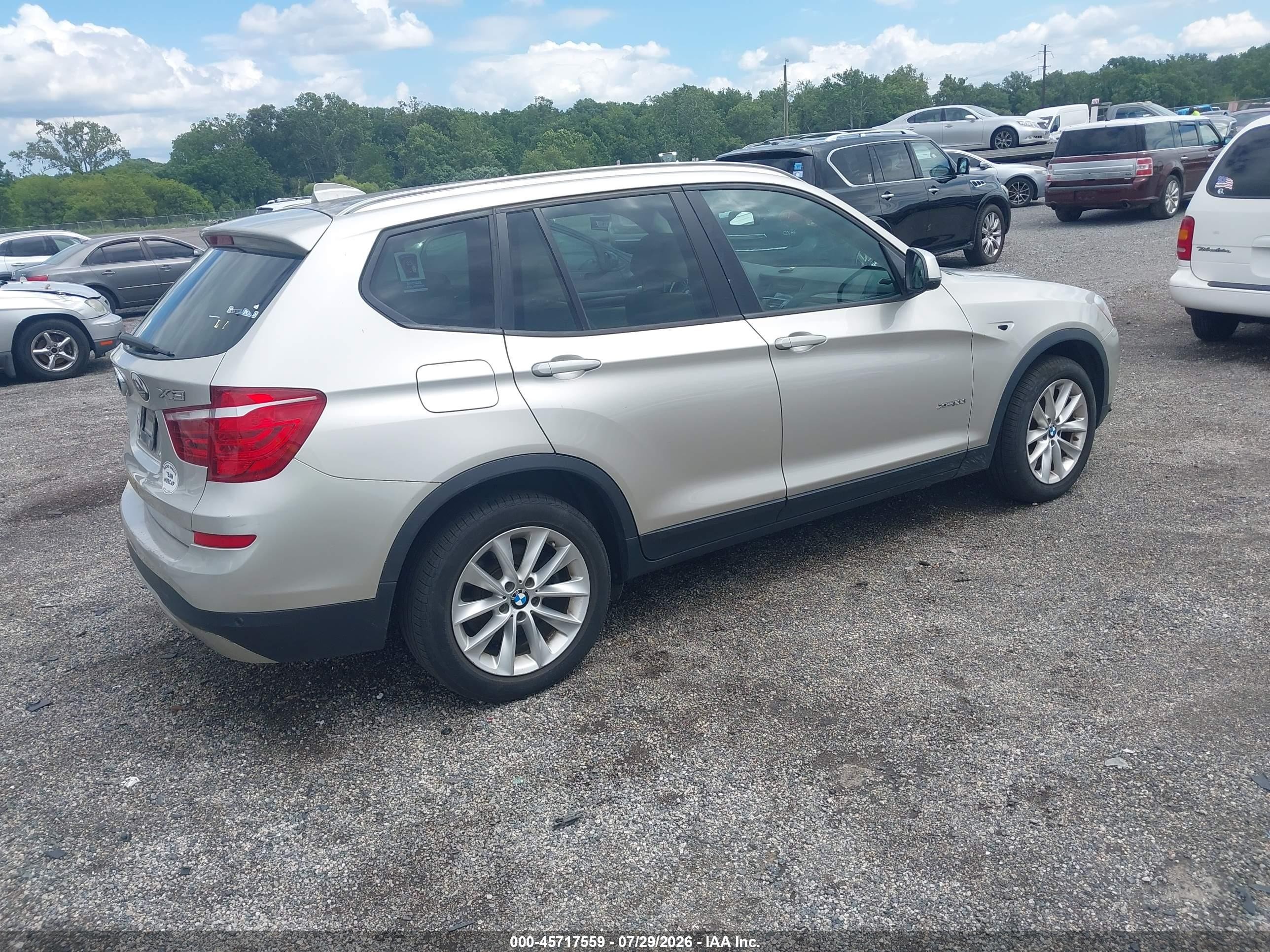 2015 Bmw X3 Xdrive28i Beige vin: 5UXWX9C50F0D59392