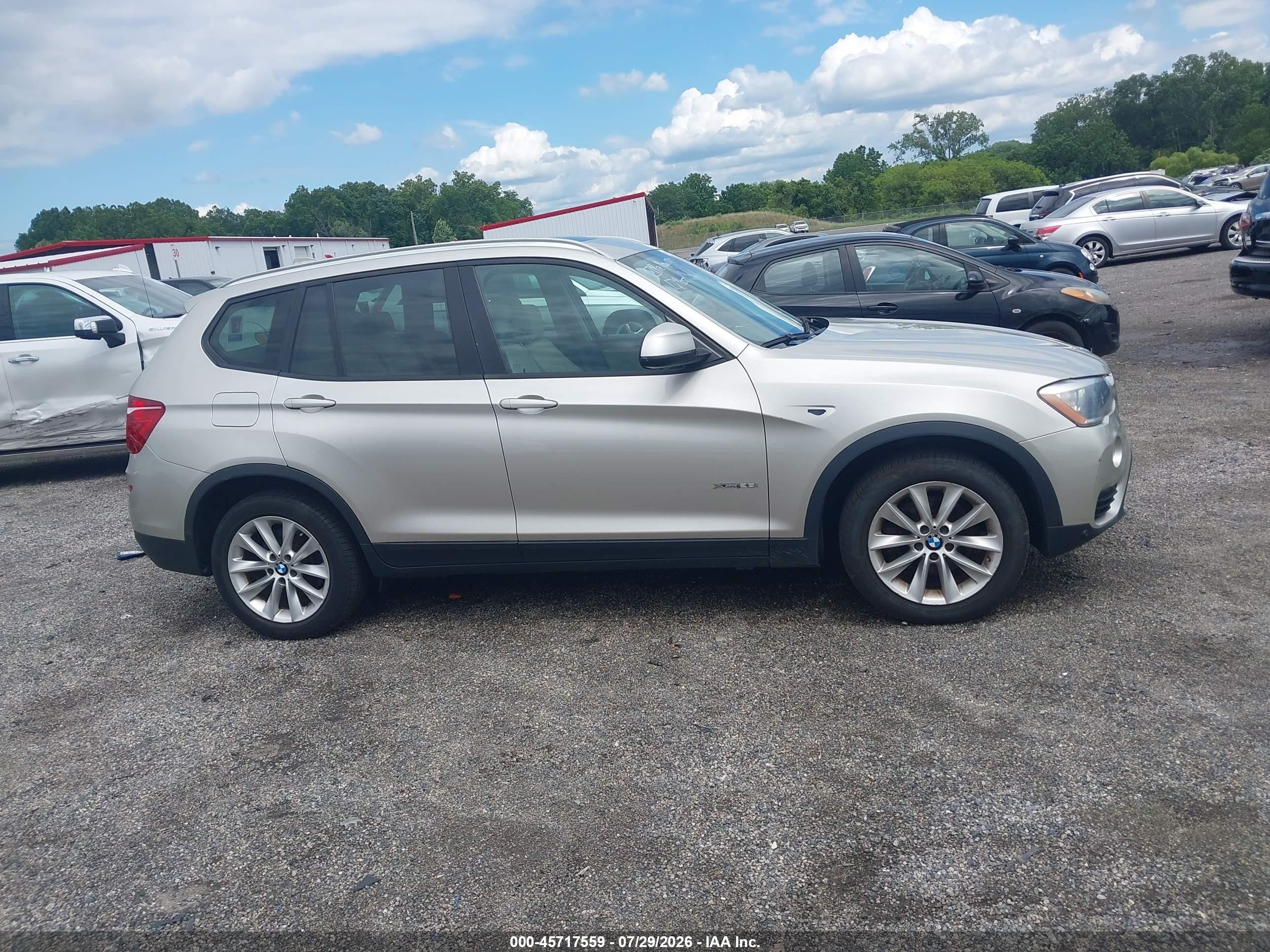 2015 Bmw X3 Xdrive28i Beige vin: 5UXWX9C50F0D59392