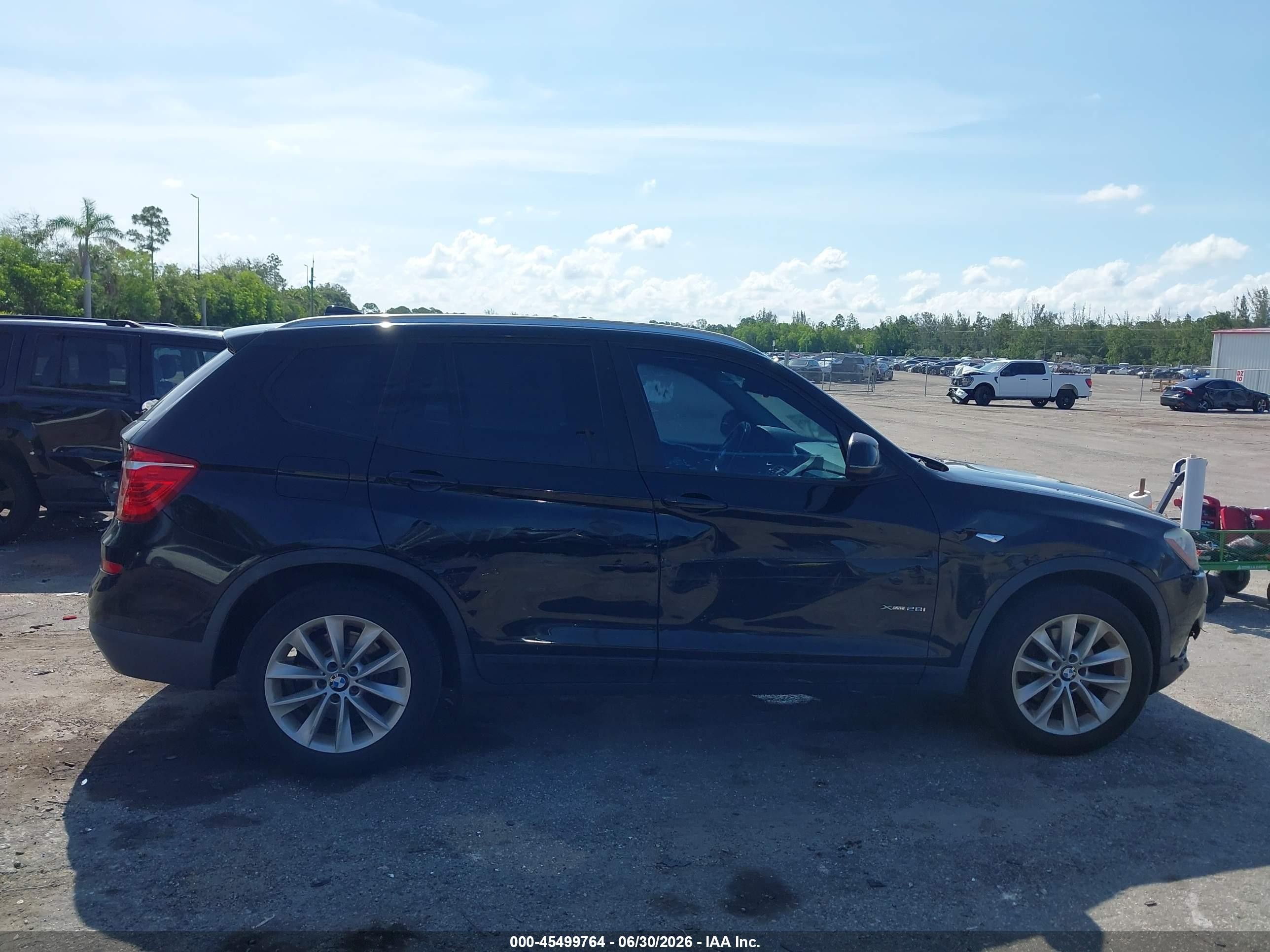 2015 Bmw X3 Xdrive28i Black vin: 5UXWX9C50F0D60641