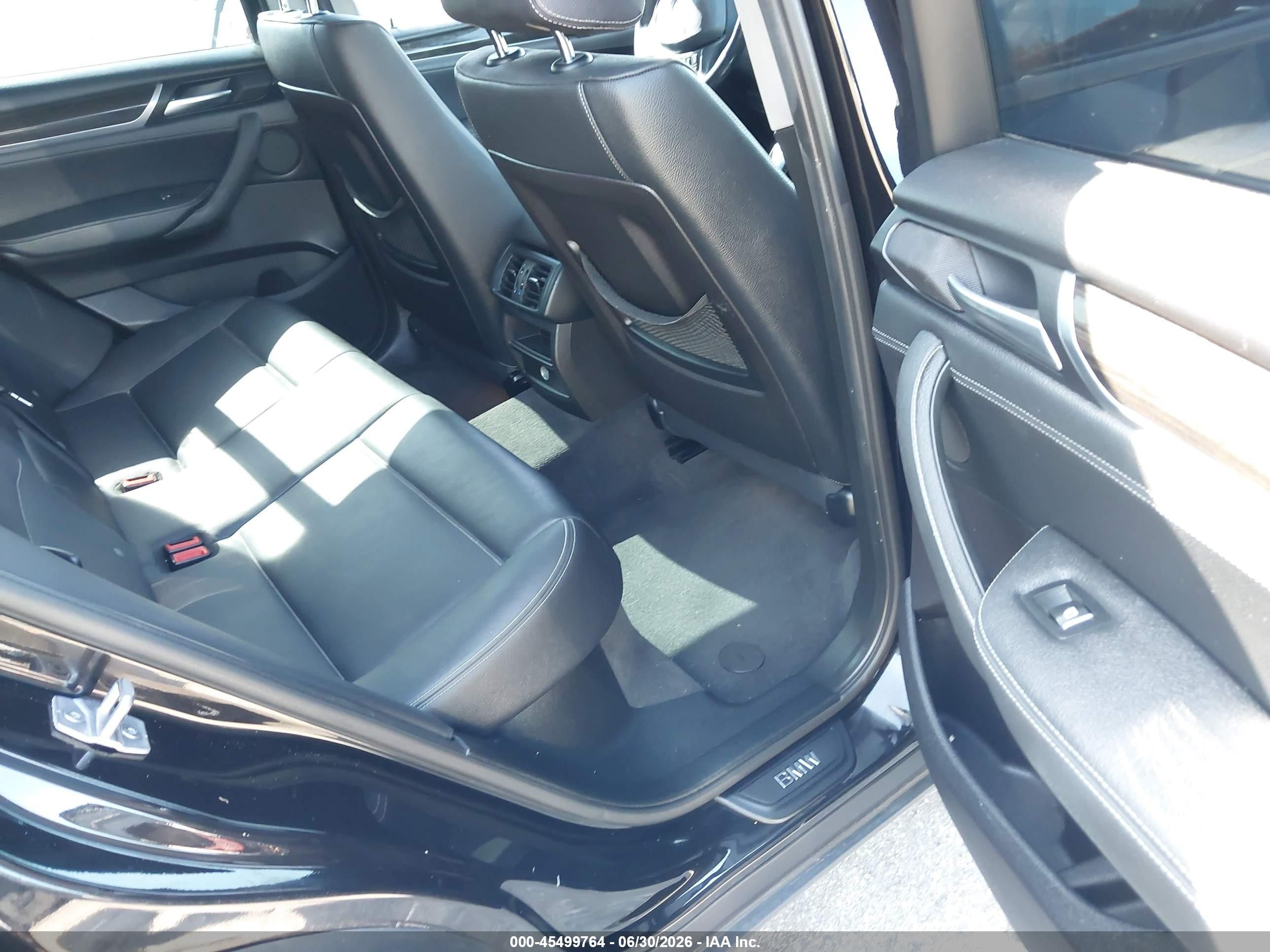 2015 Bmw X3 Xdrive28i Black vin: 5UXWX9C50F0D60641