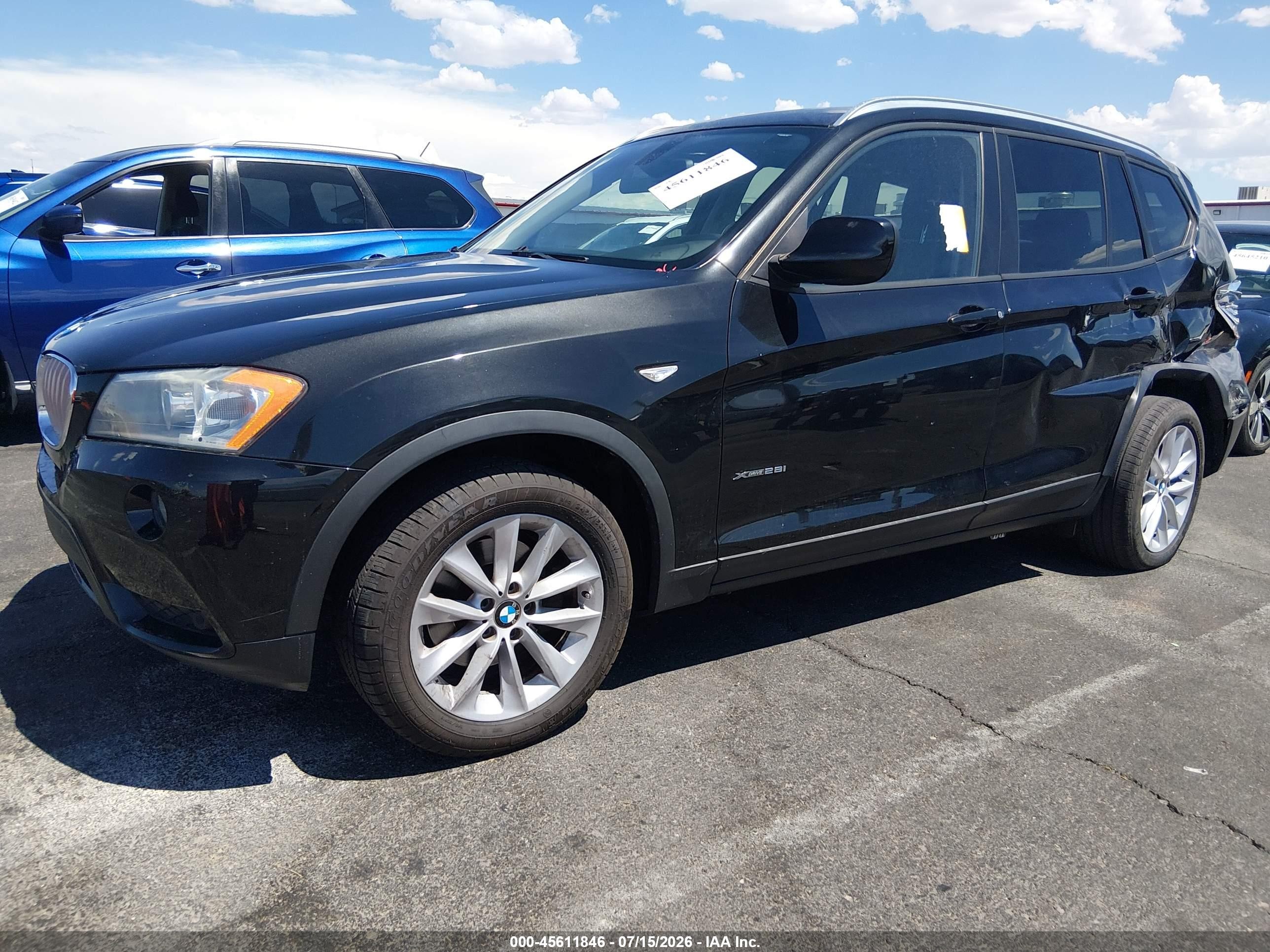 2013 Bmw X3 Xdrive28i Black vin: 5UXWX9C51D0A08570