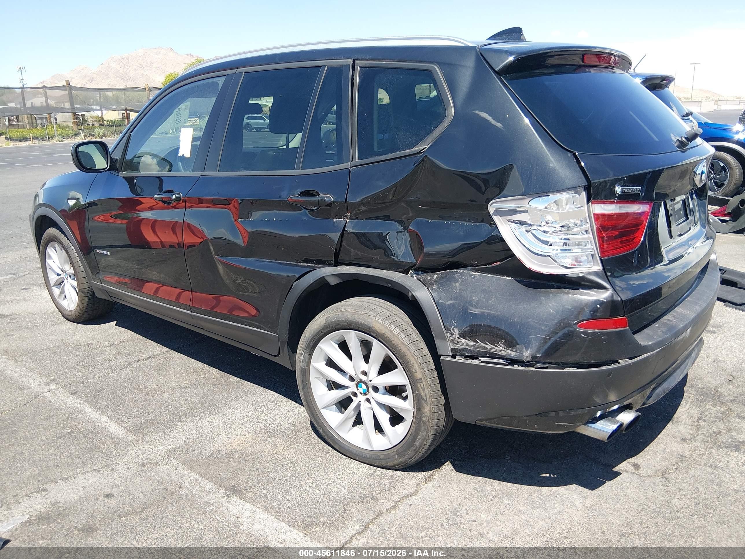 2013 Bmw X3 Xdrive28i Black vin: 5UXWX9C51D0A08570