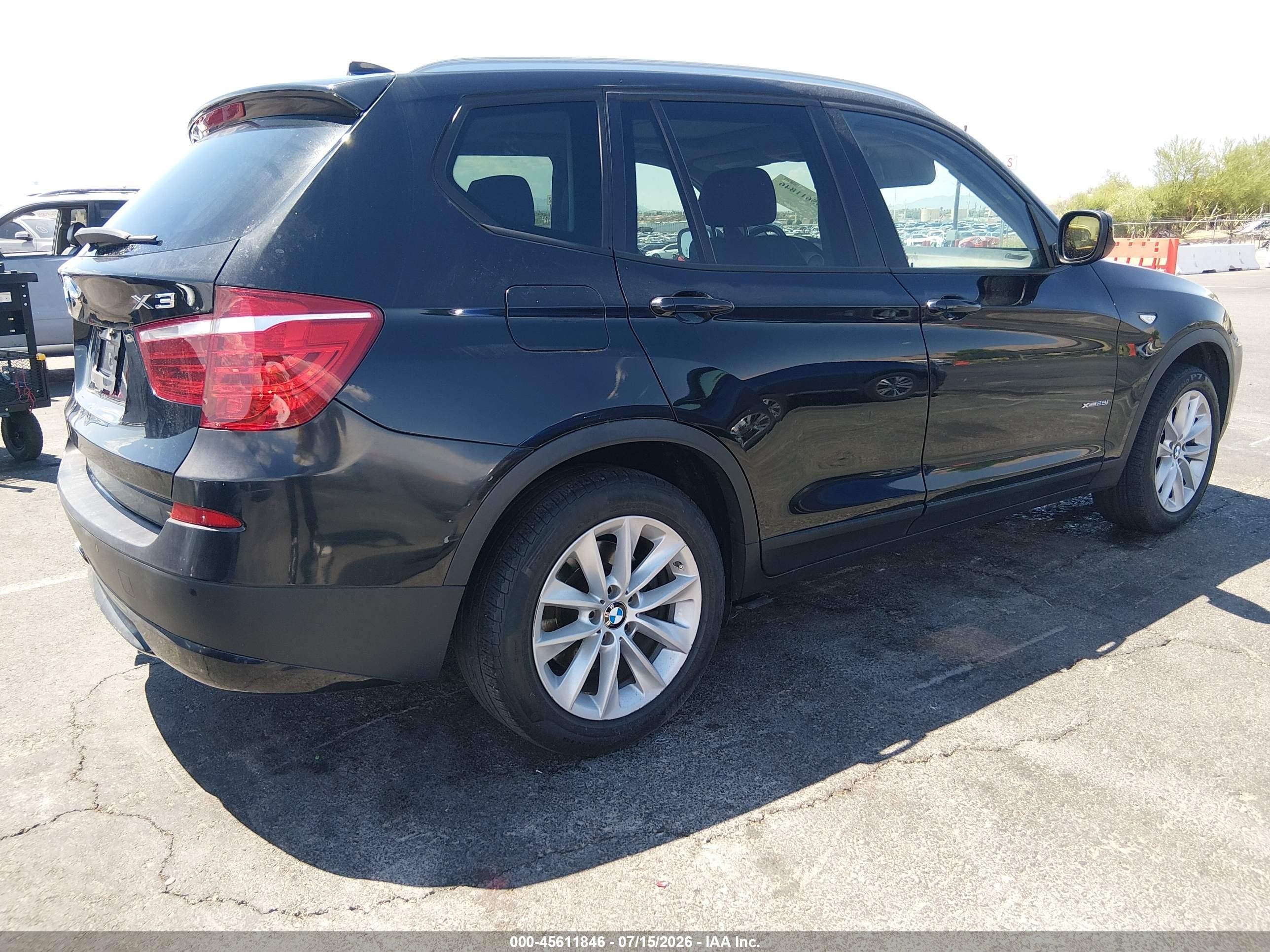 2013 Bmw X3 Xdrive28i Black vin: 5UXWX9C51D0A08570