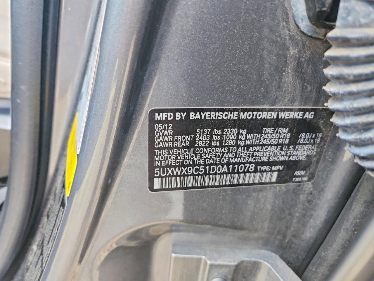 2013 Bmw X3 Xdrive28i Gray vin: 5UXWX9C51D0A11078