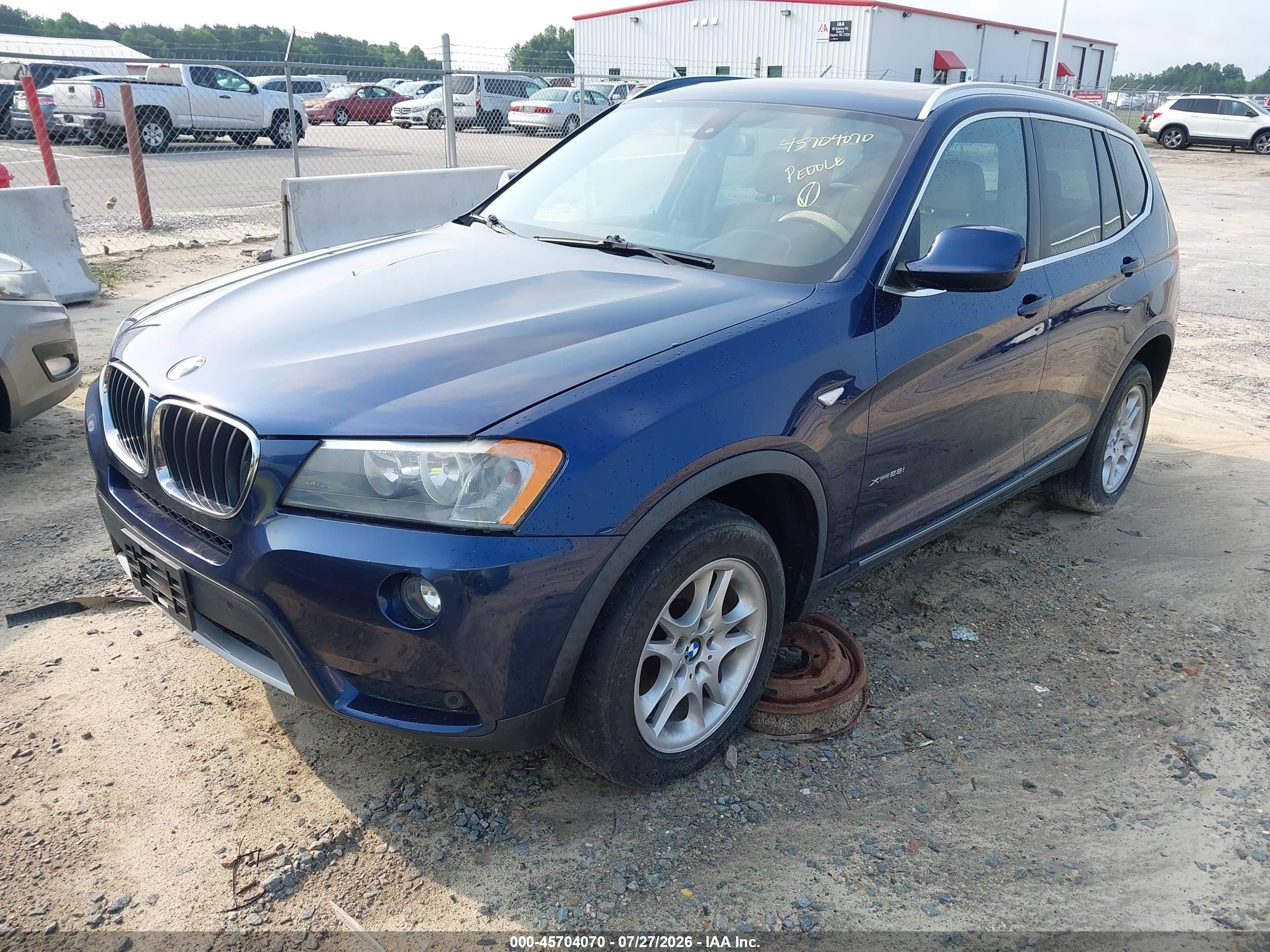 2013 Bmw X3 Xdrive28i Blue vin: 5UXWX9C51D0A11923