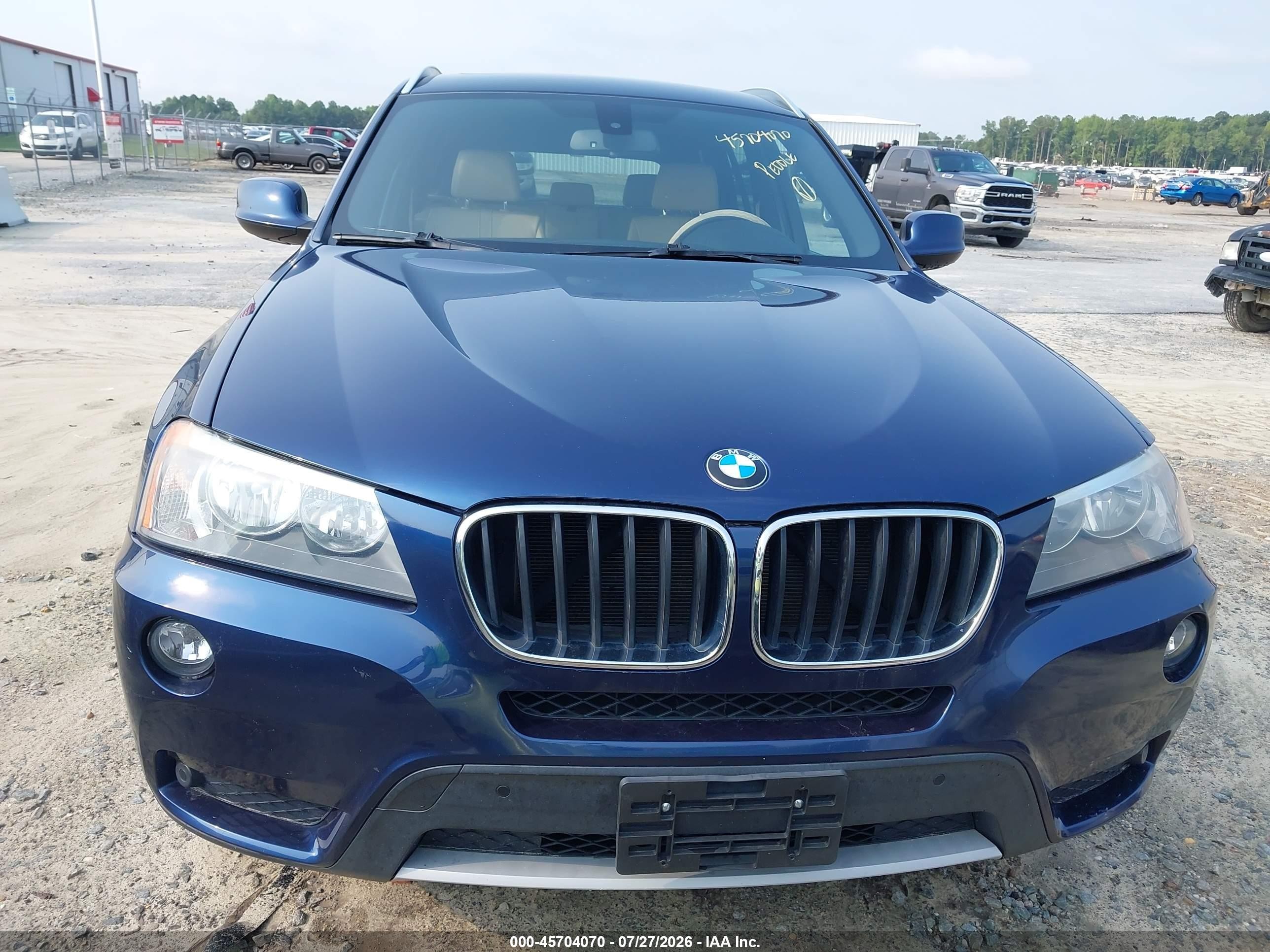 2013 Bmw X3 Xdrive28i Blue vin: 5UXWX9C51D0A11923