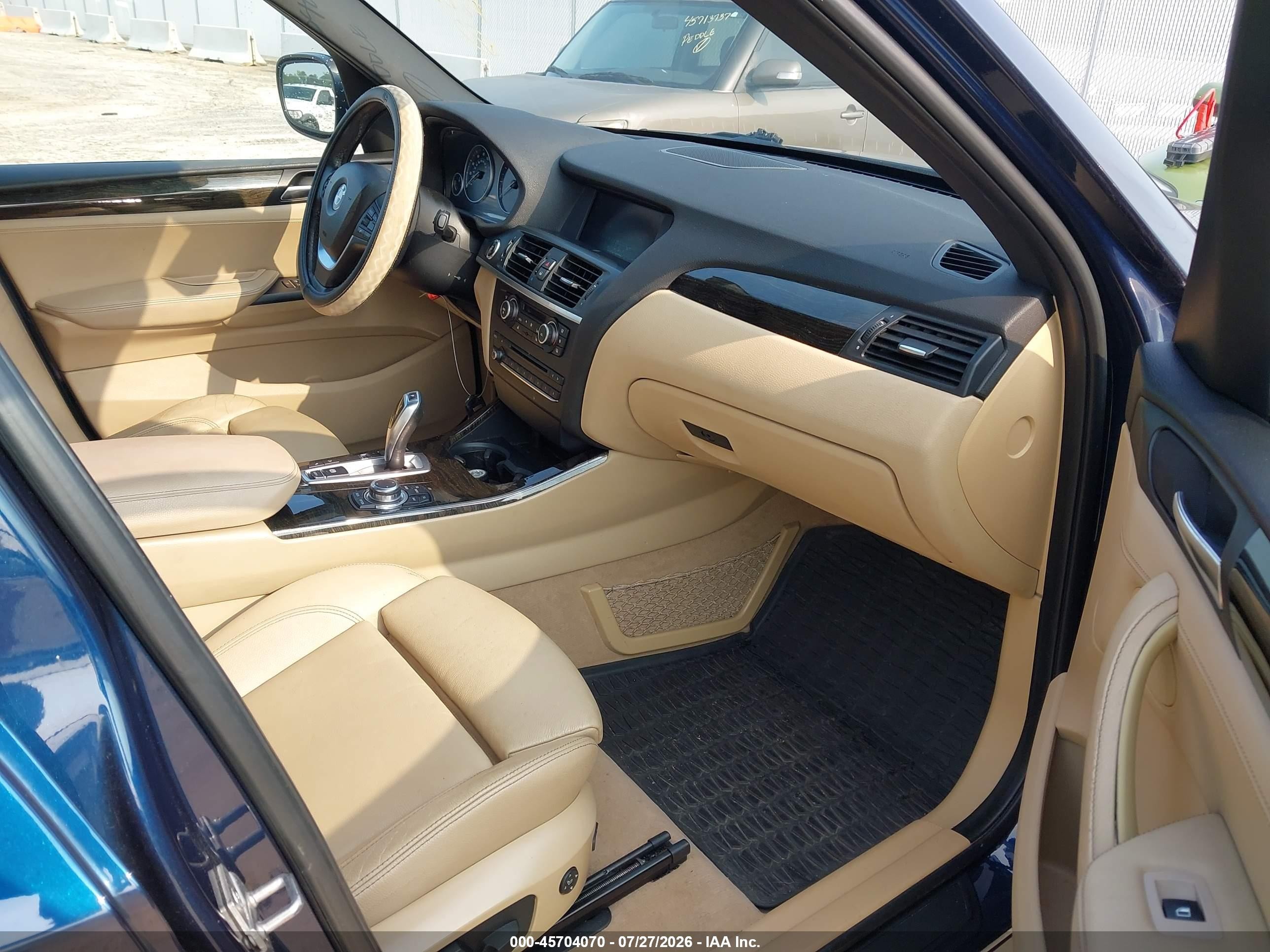 2013 Bmw X3 Xdrive28i Blue vin: 5UXWX9C51D0A11923