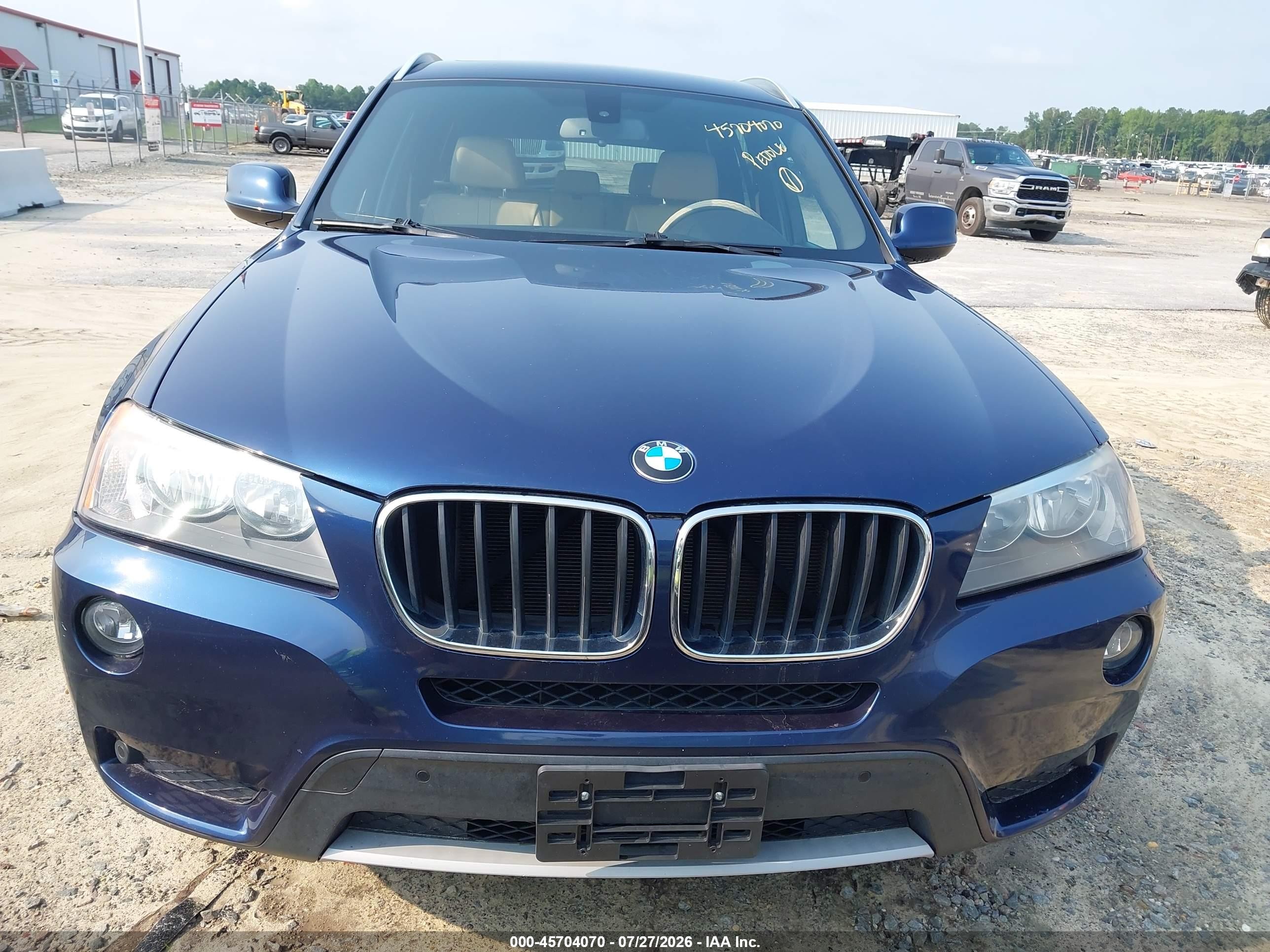 2013 Bmw X3 Xdrive28i Blue vin: 5UXWX9C51D0A11923