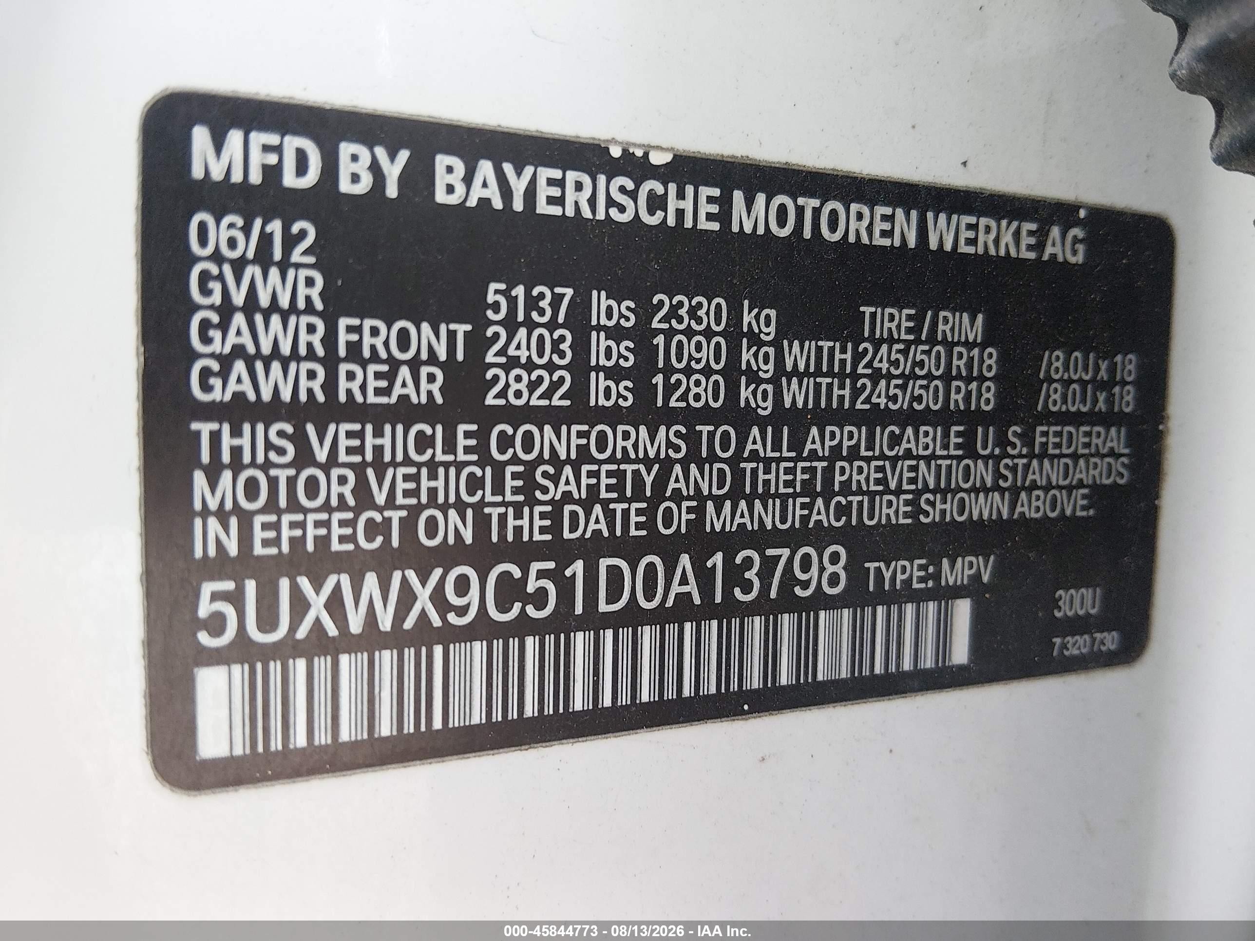 2013 Bmw X3 Xdrive28i Белый vin: 5UXWX9C51D0A13798