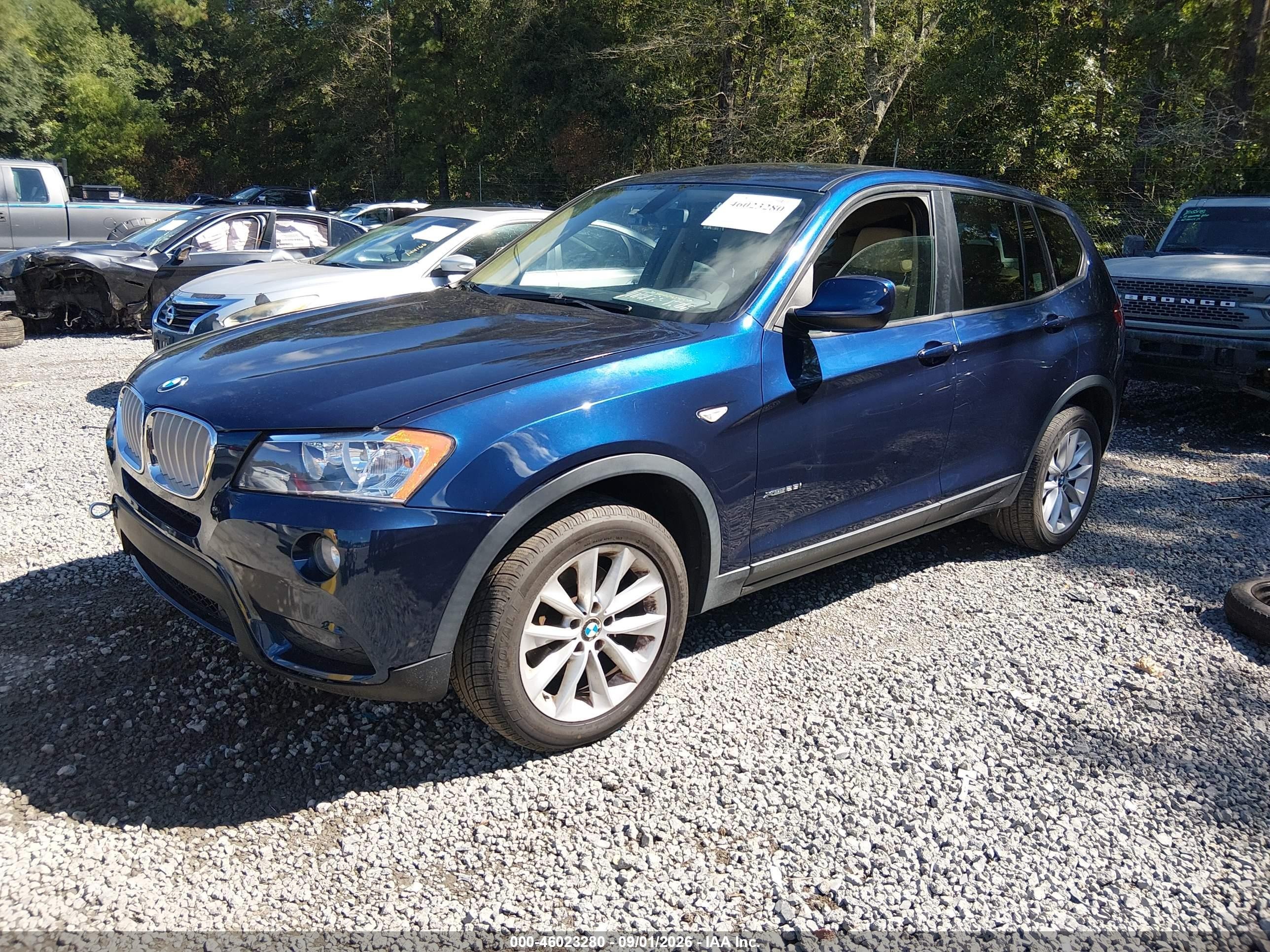 2013 Bmw X3 Xdrive28i Blue vin: 5UXWX9C51D0A21738