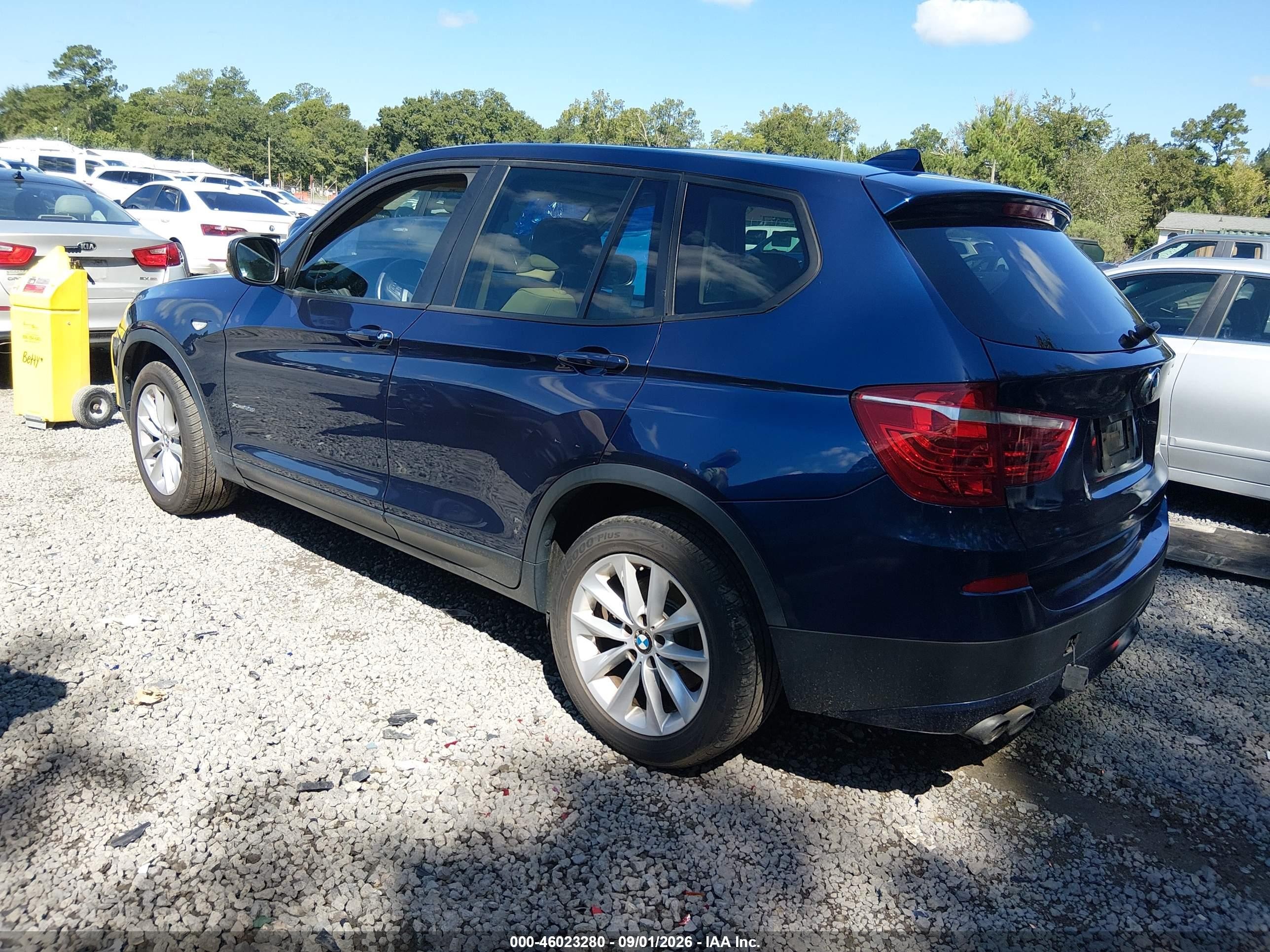 2013 Bmw X3 Xdrive28i Blue vin: 5UXWX9C51D0A21738
