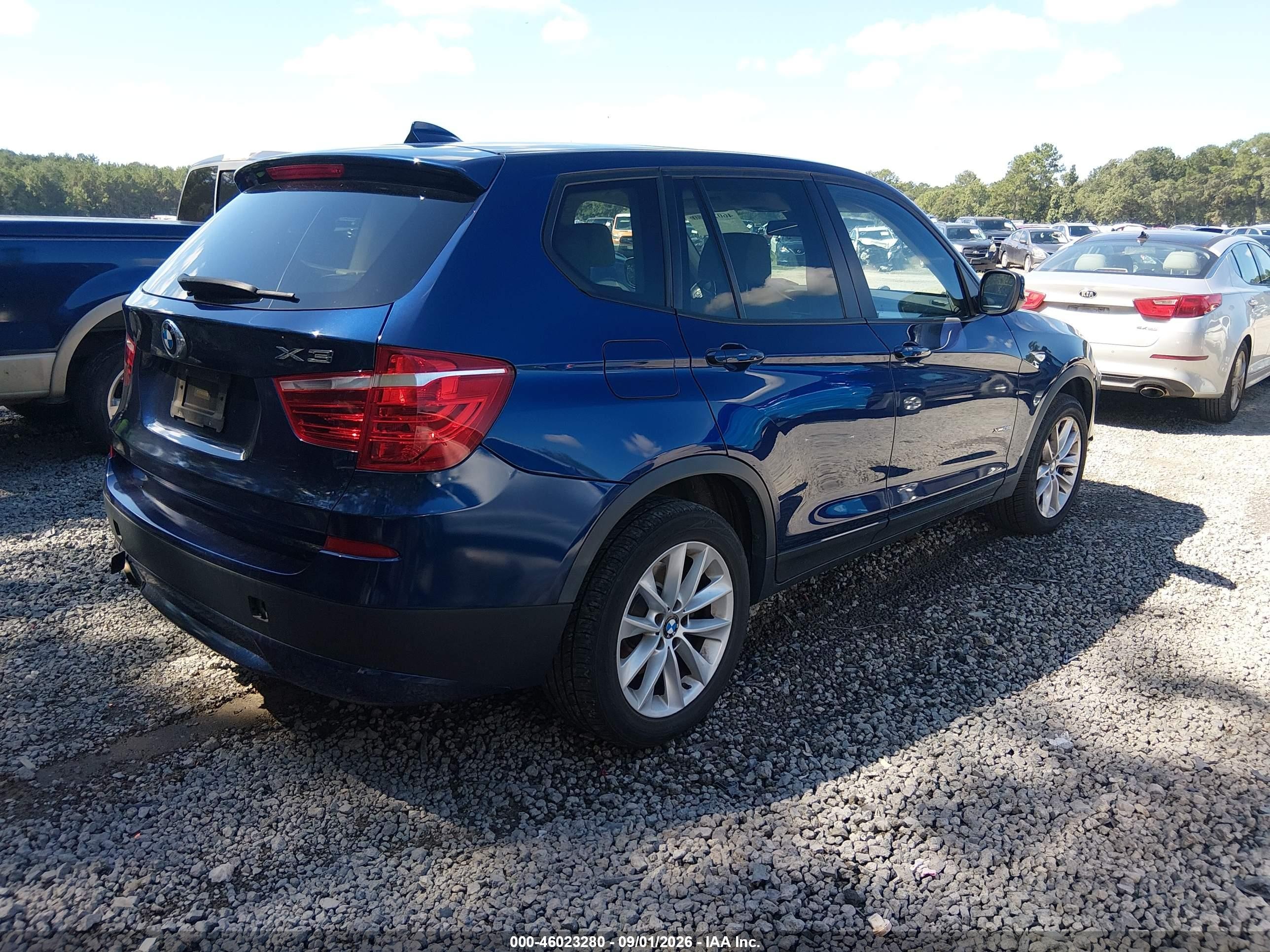 2013 Bmw X3 Xdrive28i Blue vin: 5UXWX9C51D0A21738