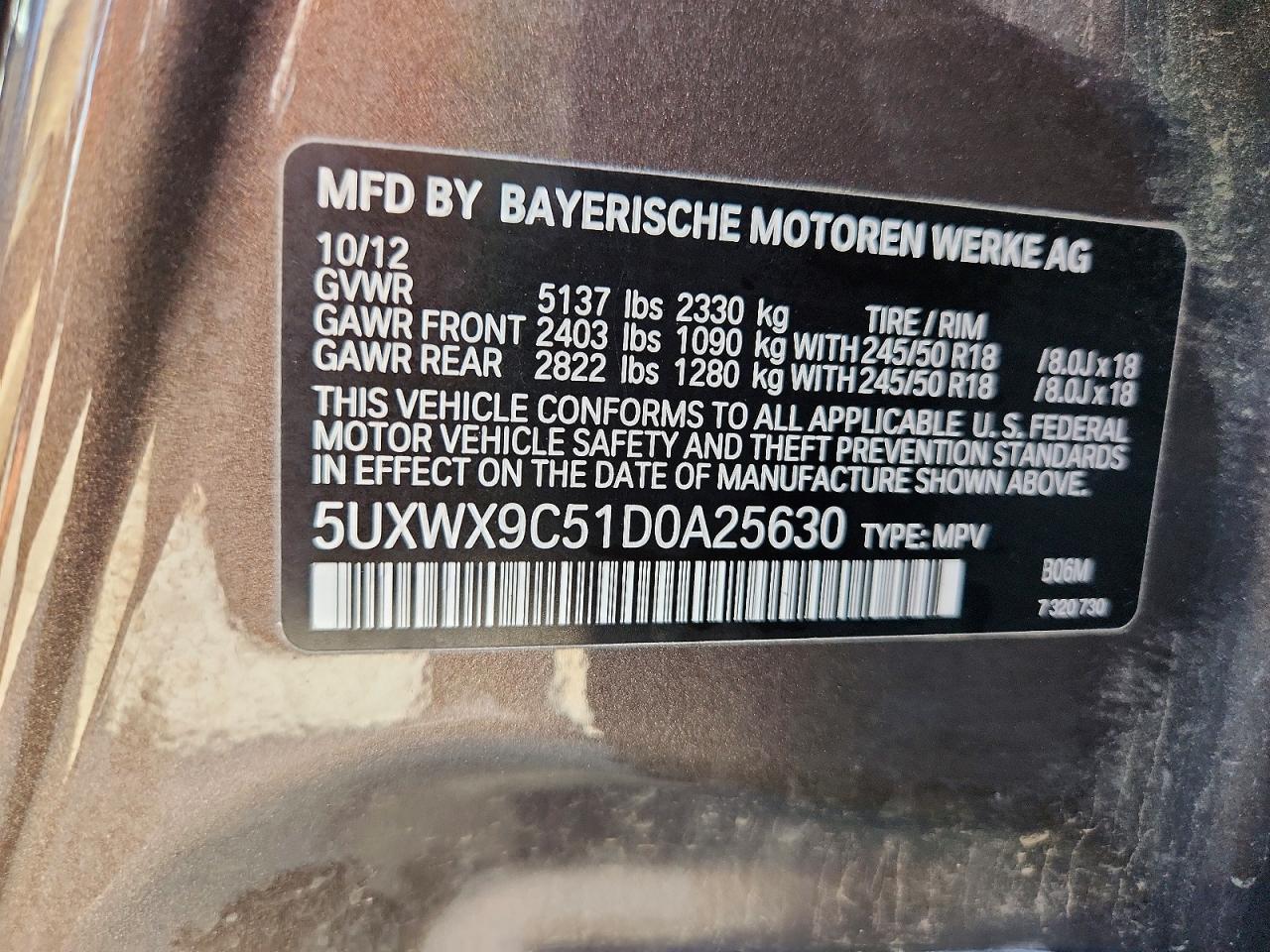 2013 Bmw X3 Xdrive28i Brown vin: 5UXWX9C51D0A25630