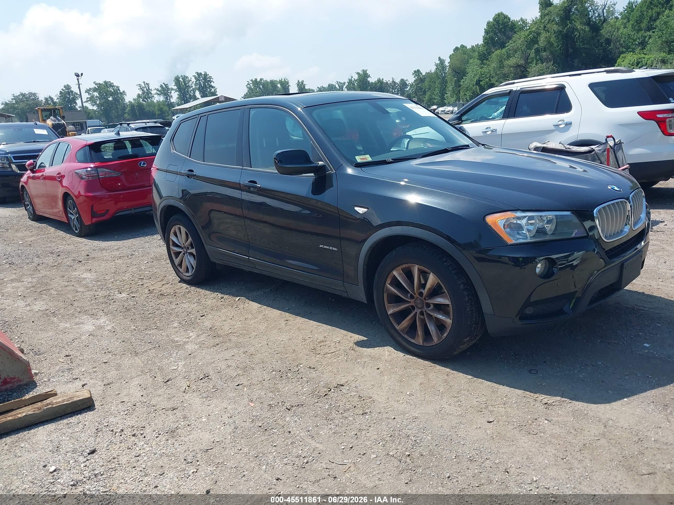 2013 Bmw X3 Xdrive28i Black vin: 5UXWX9C51D0A25725
