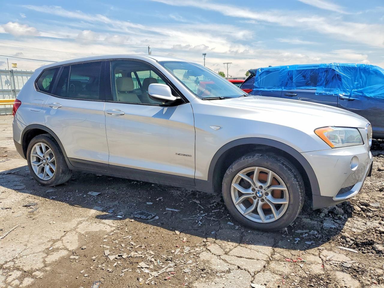 2013 Bmw X3 Xdrive28i Silver vin: 5UXWX9C51D0A31640