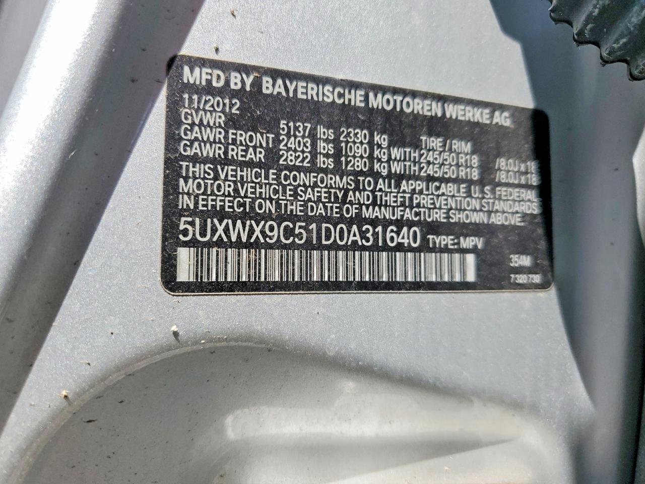 2013 Bmw X3 Xdrive28i Silver vin: 5UXWX9C51D0A31640