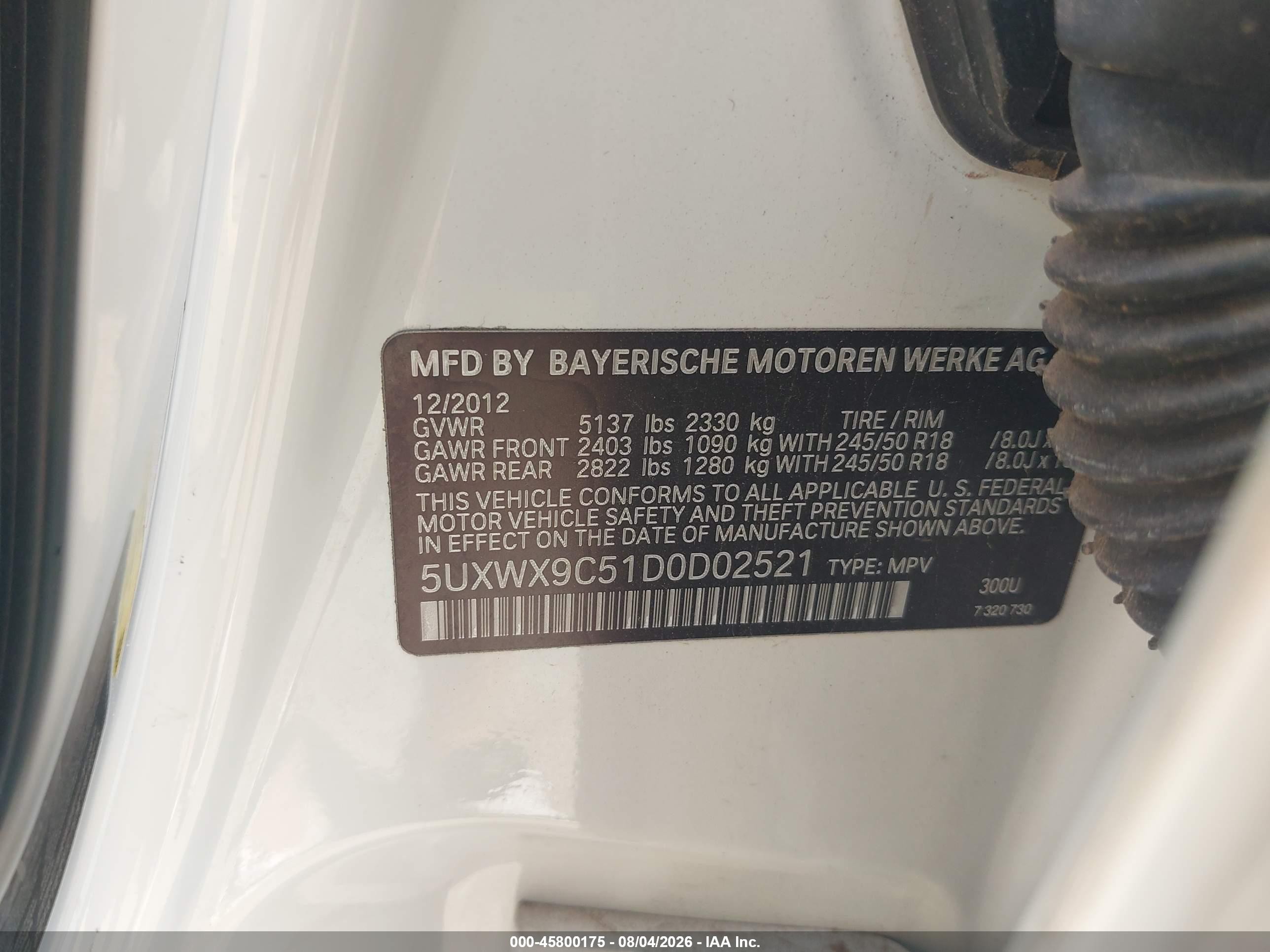 2013 Bmw X3 Xdrive28i White vin: 5UXWX9C51D0D02521