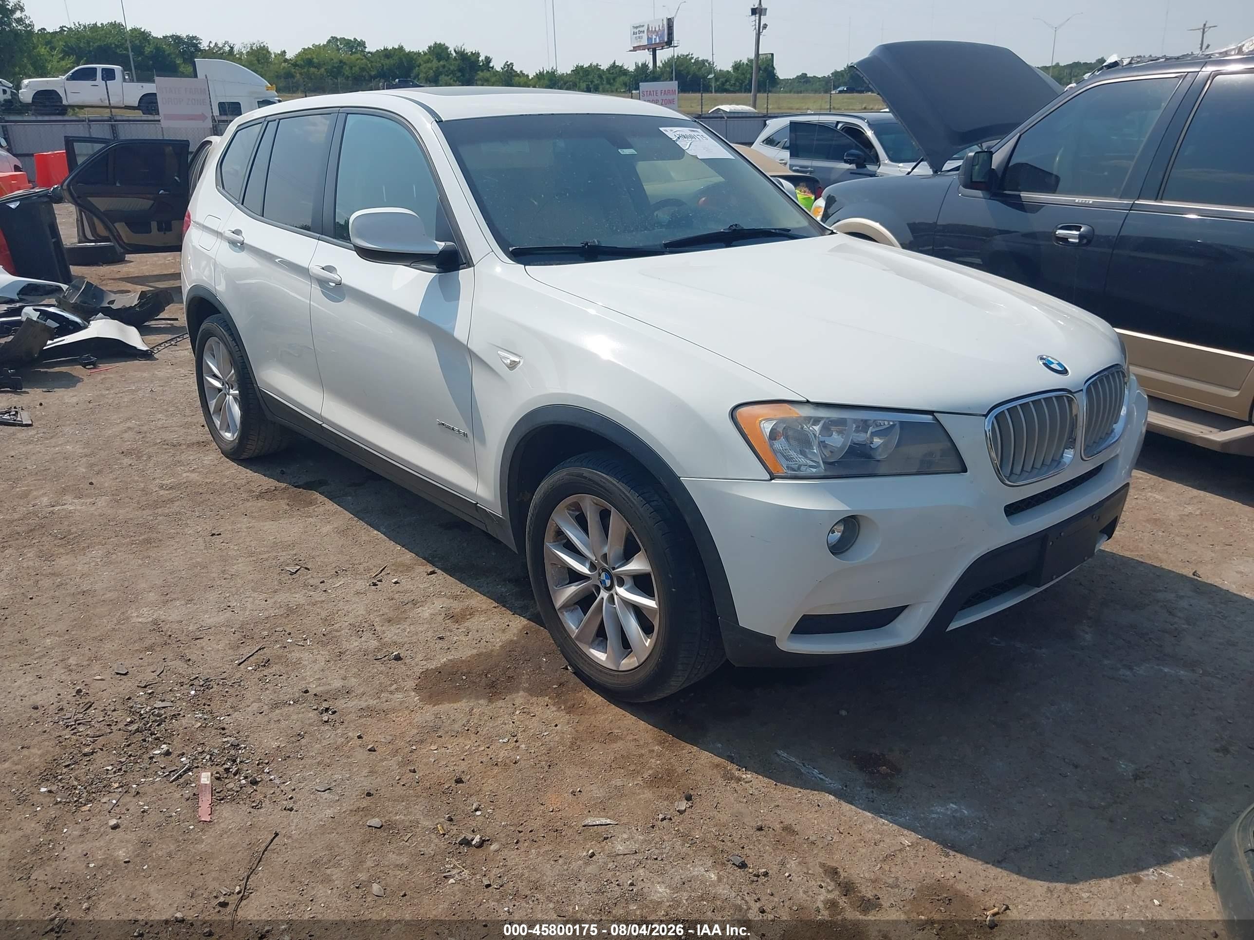 2013 Bmw X3 Xdrive28i White vin: 5UXWX9C51D0D02521