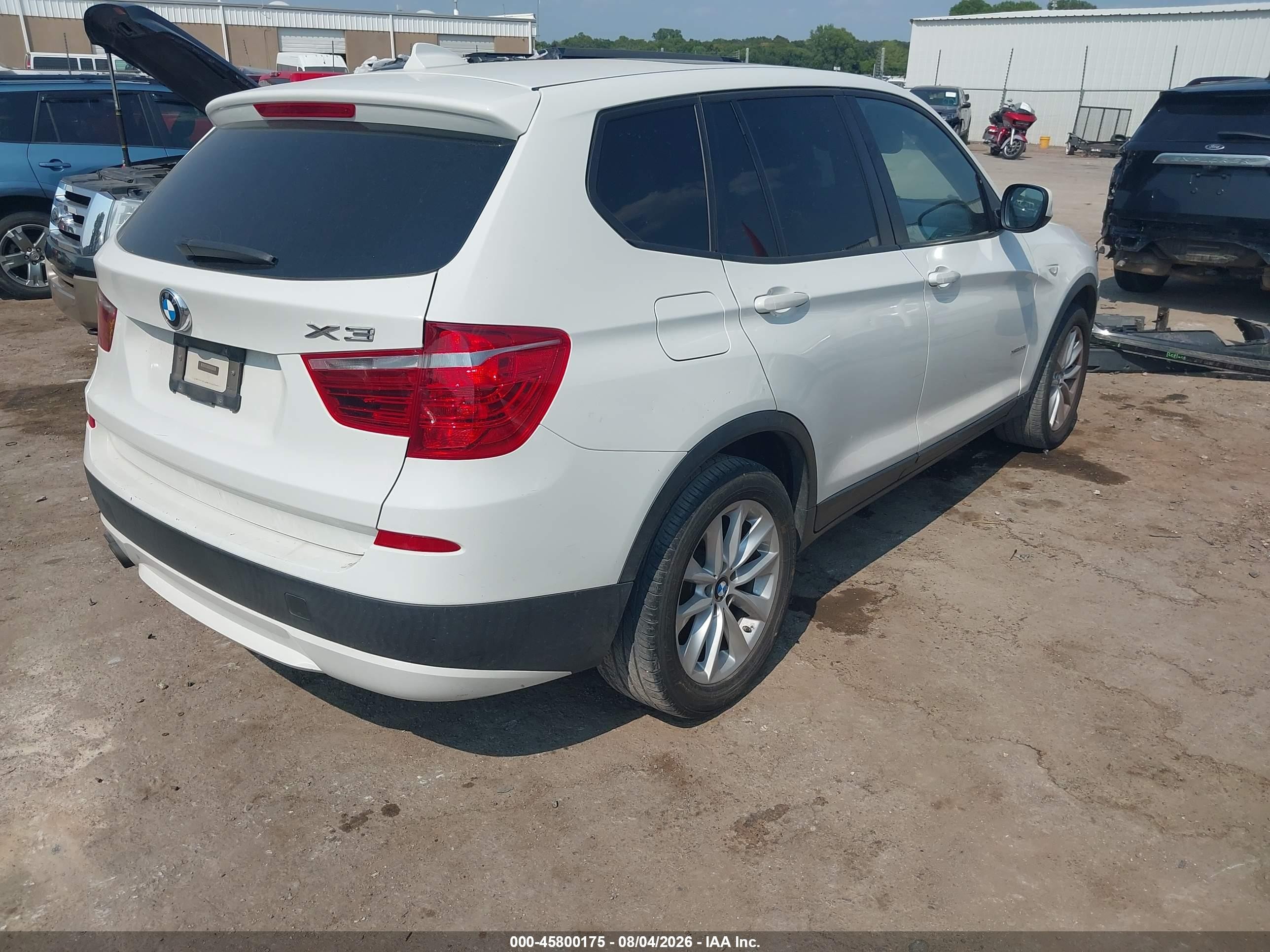 2013 Bmw X3 Xdrive28i White vin: 5UXWX9C51D0D02521